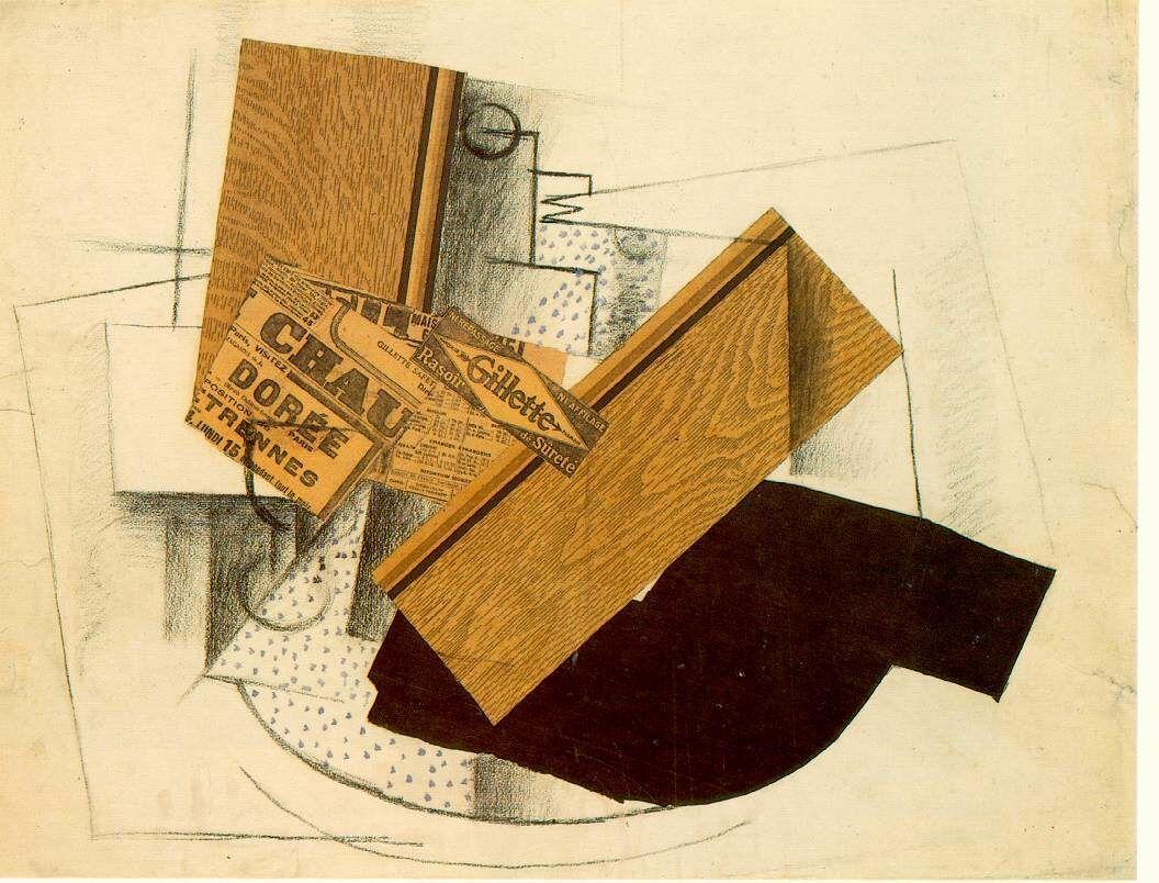 1056x804 Georges Braque : Nature Morte sur une Table, 1914 collé. Cubisme, Comment peindre, Georges braque