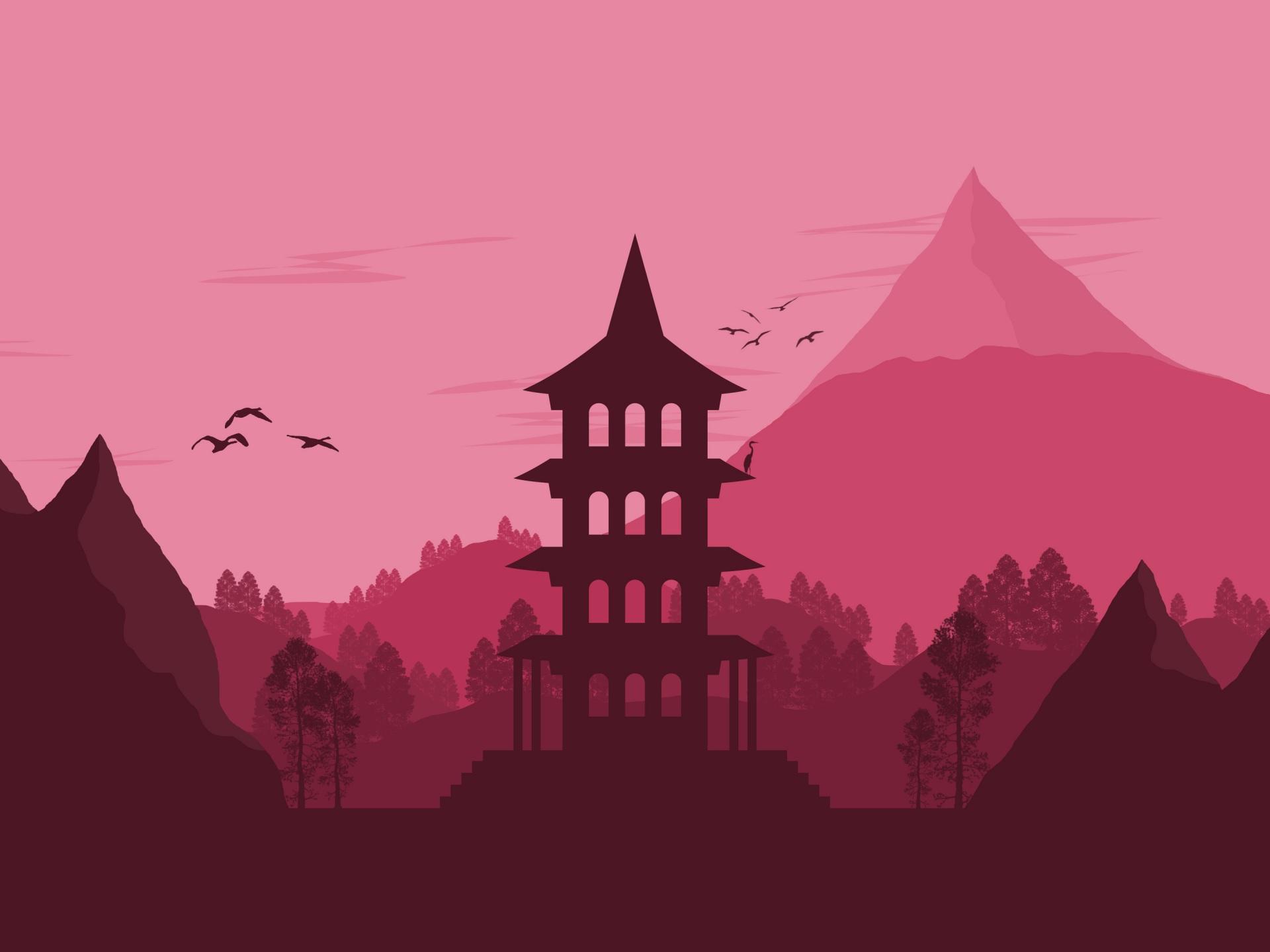 1920x1440 Wallpaper 4k Japan Landscape Vector Minimalist 4k Wallpaper