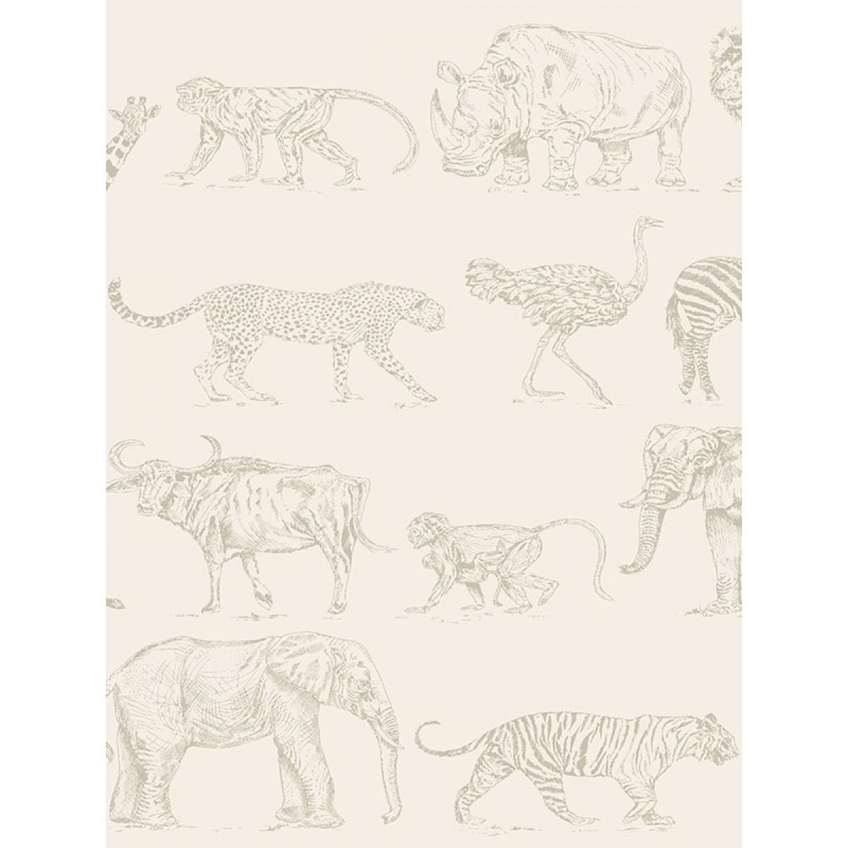 1200x1200 Boutique Safari Animals Wallpaper Cream / Rose Gold Graham & Brown 104894