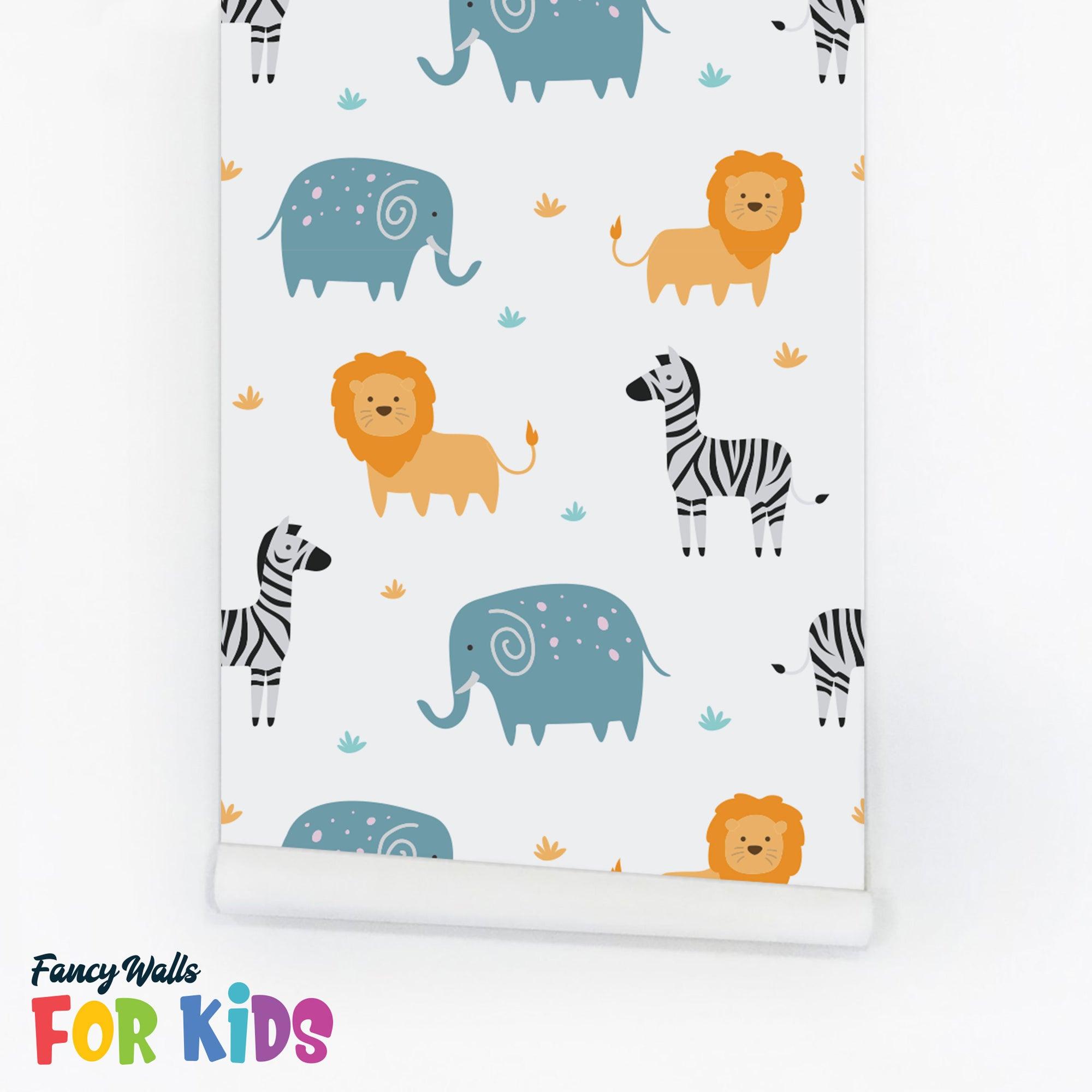 2000x2000 Safari Animals Theme Wallpaper And Stick Or Non Pasted