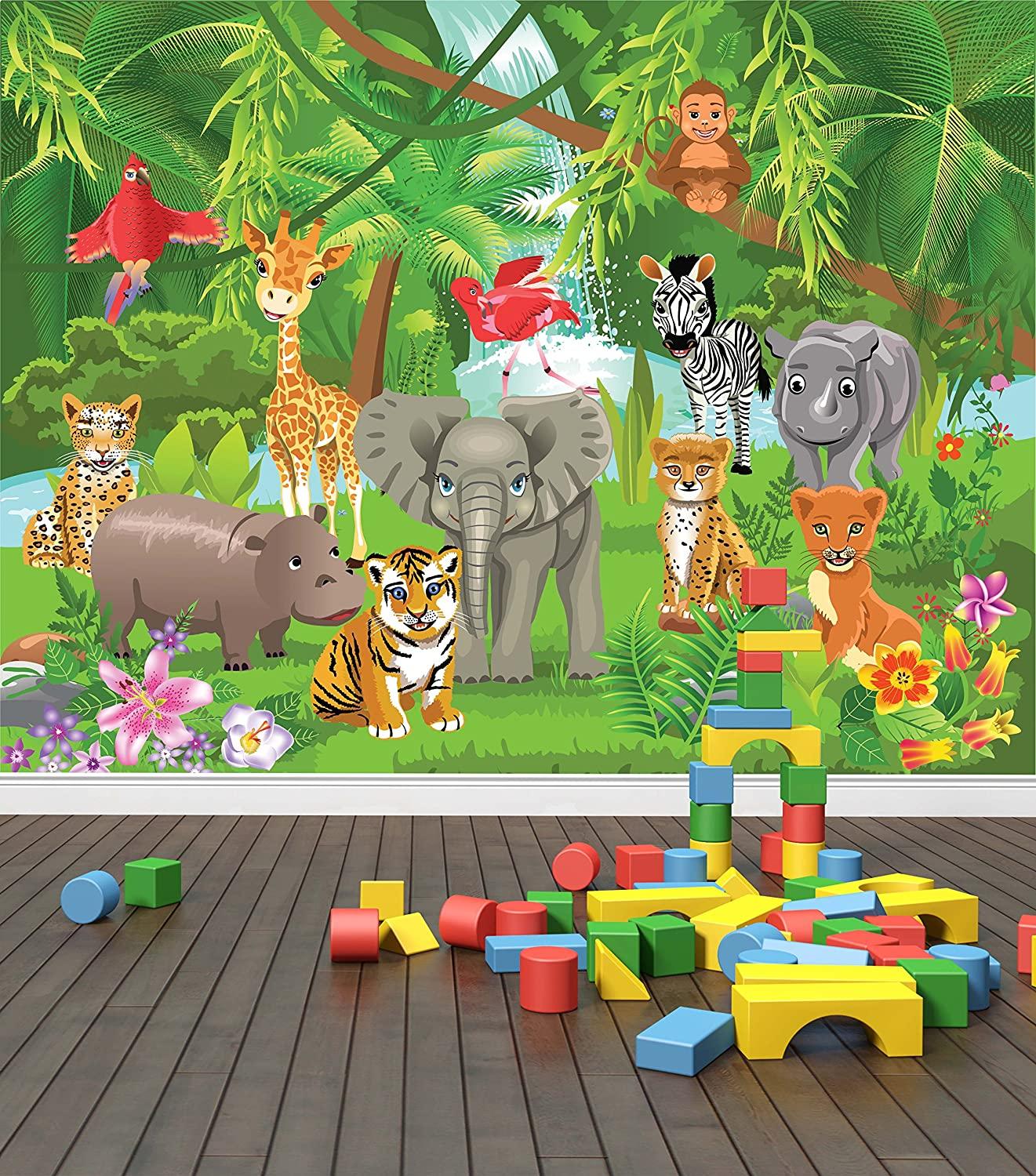 1321x1500 Buy Jungle Animals Wall Mural Photo Wallpaper Safari Kids Bedroom Nursery (X Large 1900mm x 1488mm) Online in Indonesia. B01C3A6MHE