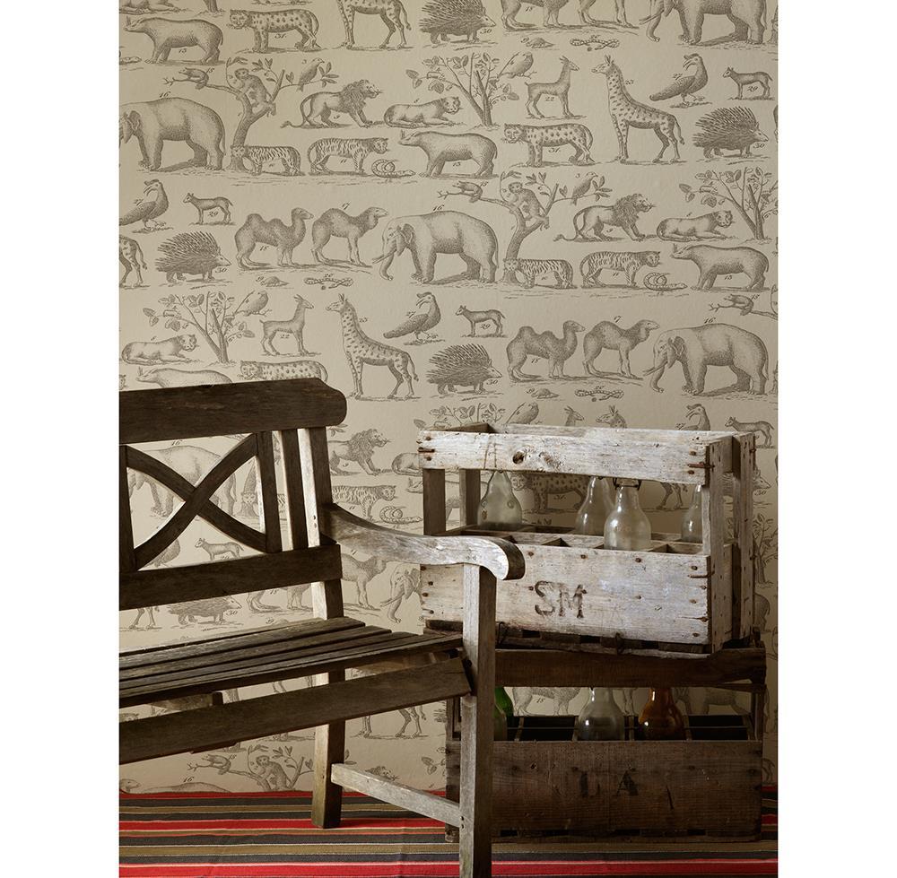 1000x979 Vintage Painted Jungle Animals Wallpaper