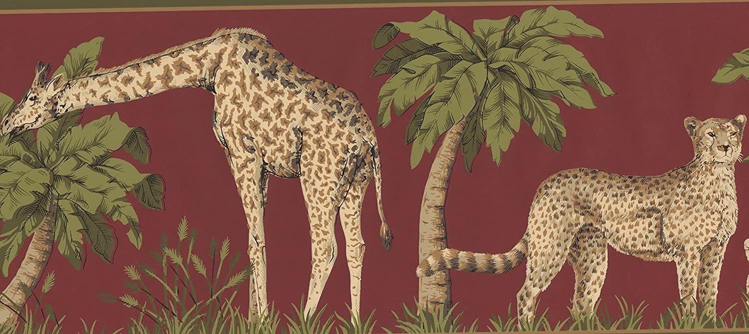 1500x669 Jungle Animals Wallpaper Border HE3538b <br> CLEARANCE!! QUANTITIES LIMITED!!