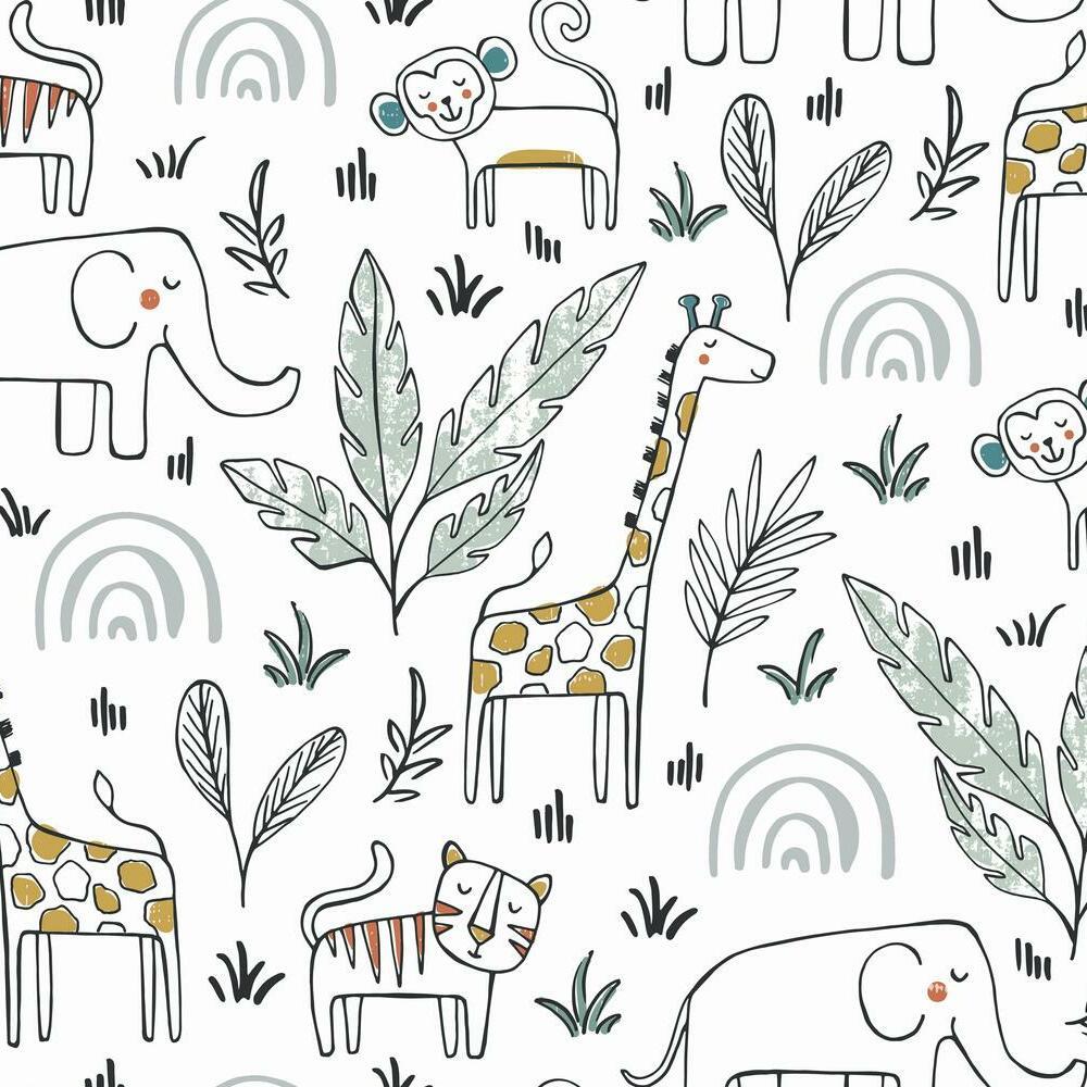 1000x1000 Jungle Menagerie Peel and Stick Wallpaper