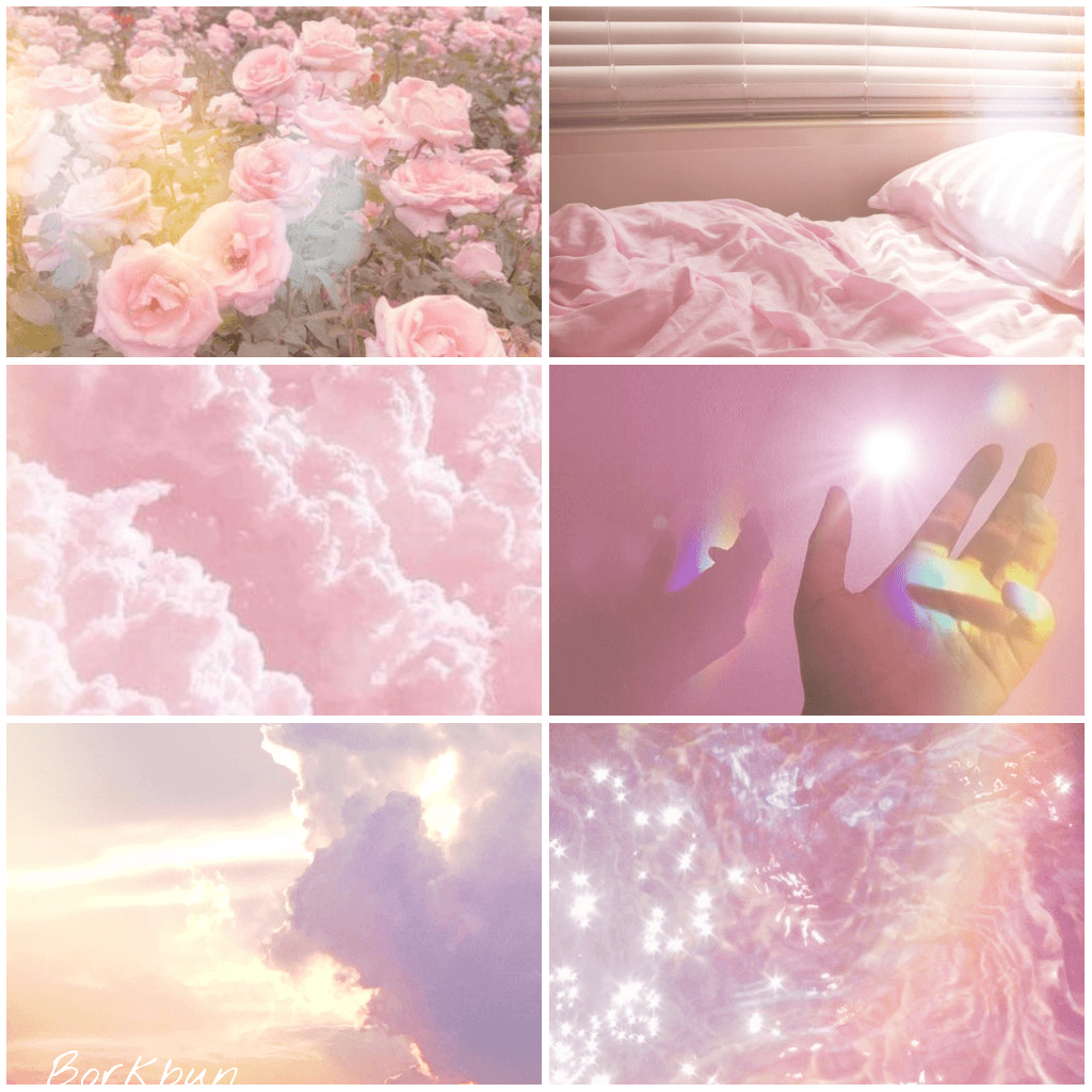 1024x1024 aesthetic moodboard day pink pastel unicorn holograph