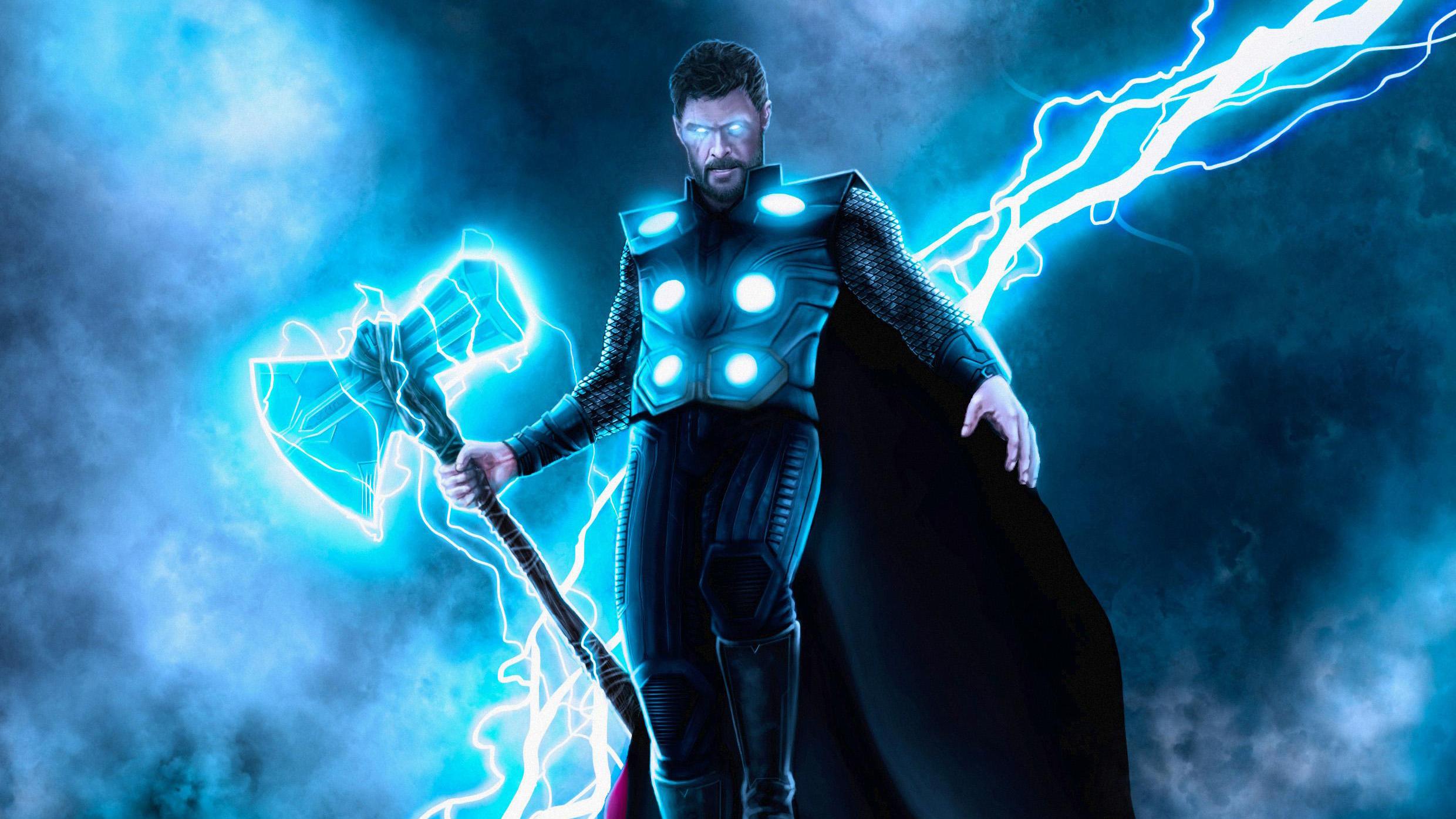 2480x1395 Thor God Of Thunder New Artwork, HD Superheroes, 4k Wallpaper, Image, Background, Photo and Picture
