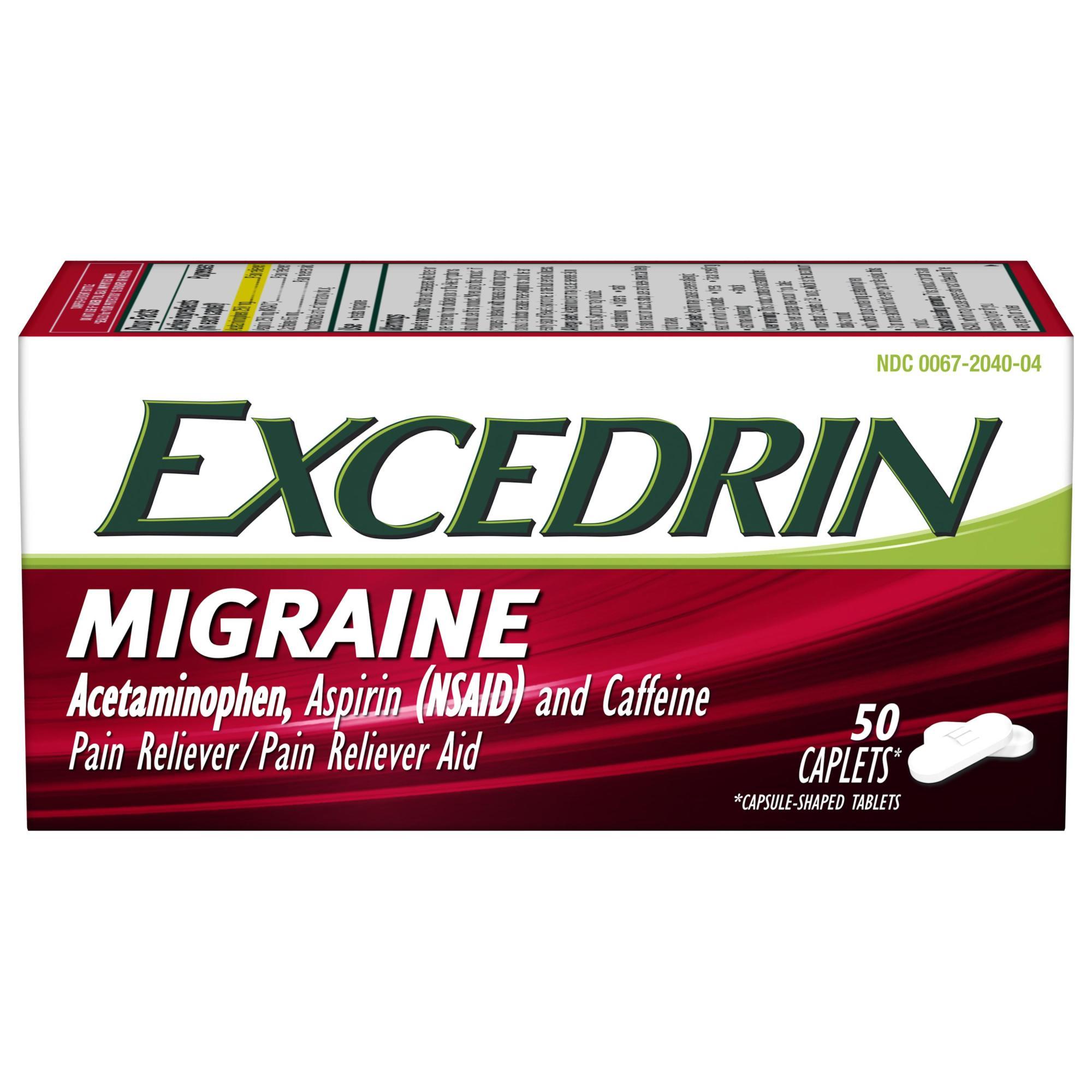2000x2000 Excedrin Migraine Medicine Caplets for Migraine Headache Relief, 50 Count
