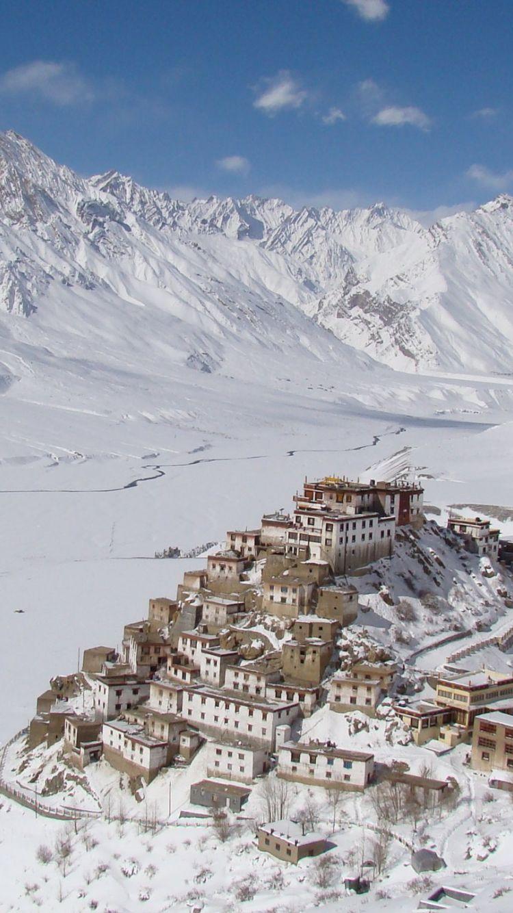 750x1334 Key Monastery Spiti Valley India wallpaper in 750x1334 resolution