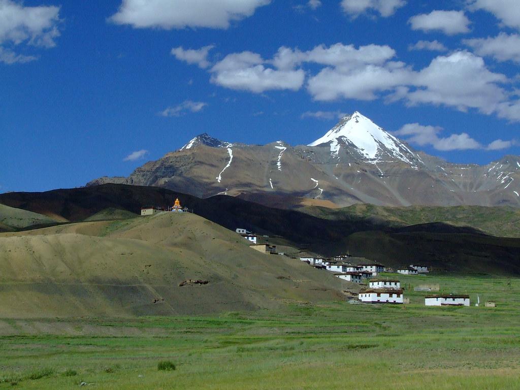 1024x768 langza village, spiti valley. probably one of the most pict