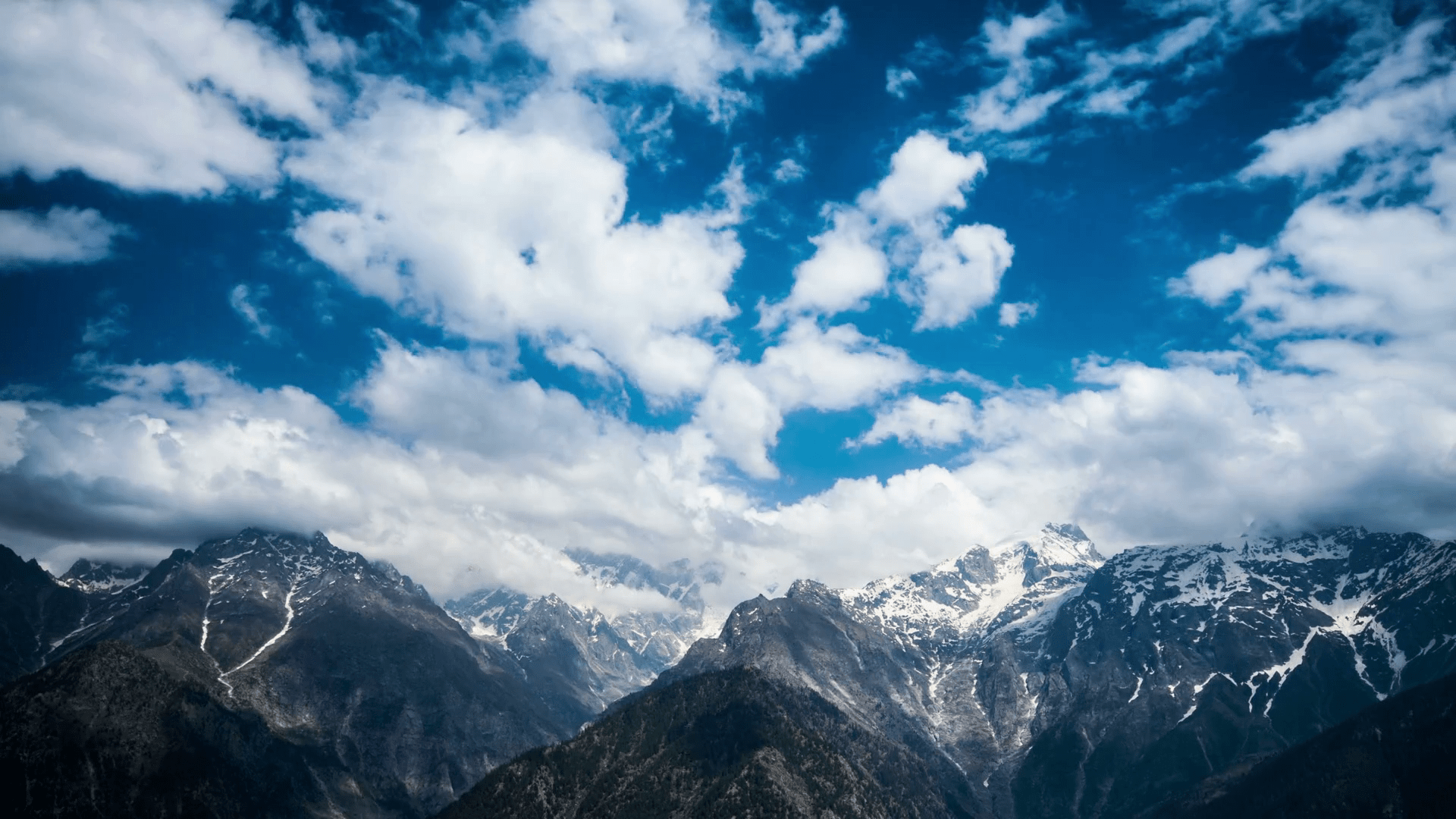 1920x1080 Time lapse high mountain landscape. Spiti Valley, Himachal Pradesh, India Stock Video Footage