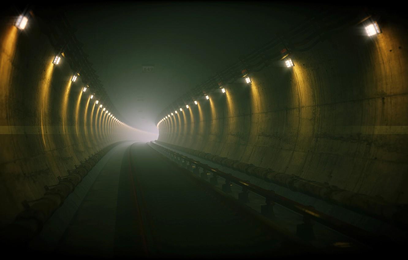 1332x850 Wallpaper The tunnel, Lights, concrete image for desktop, section арт