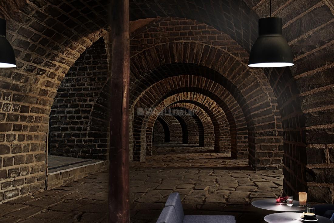 1100x734 3D Look Dark Tunnel Wallpaper Mural • Wallmur®