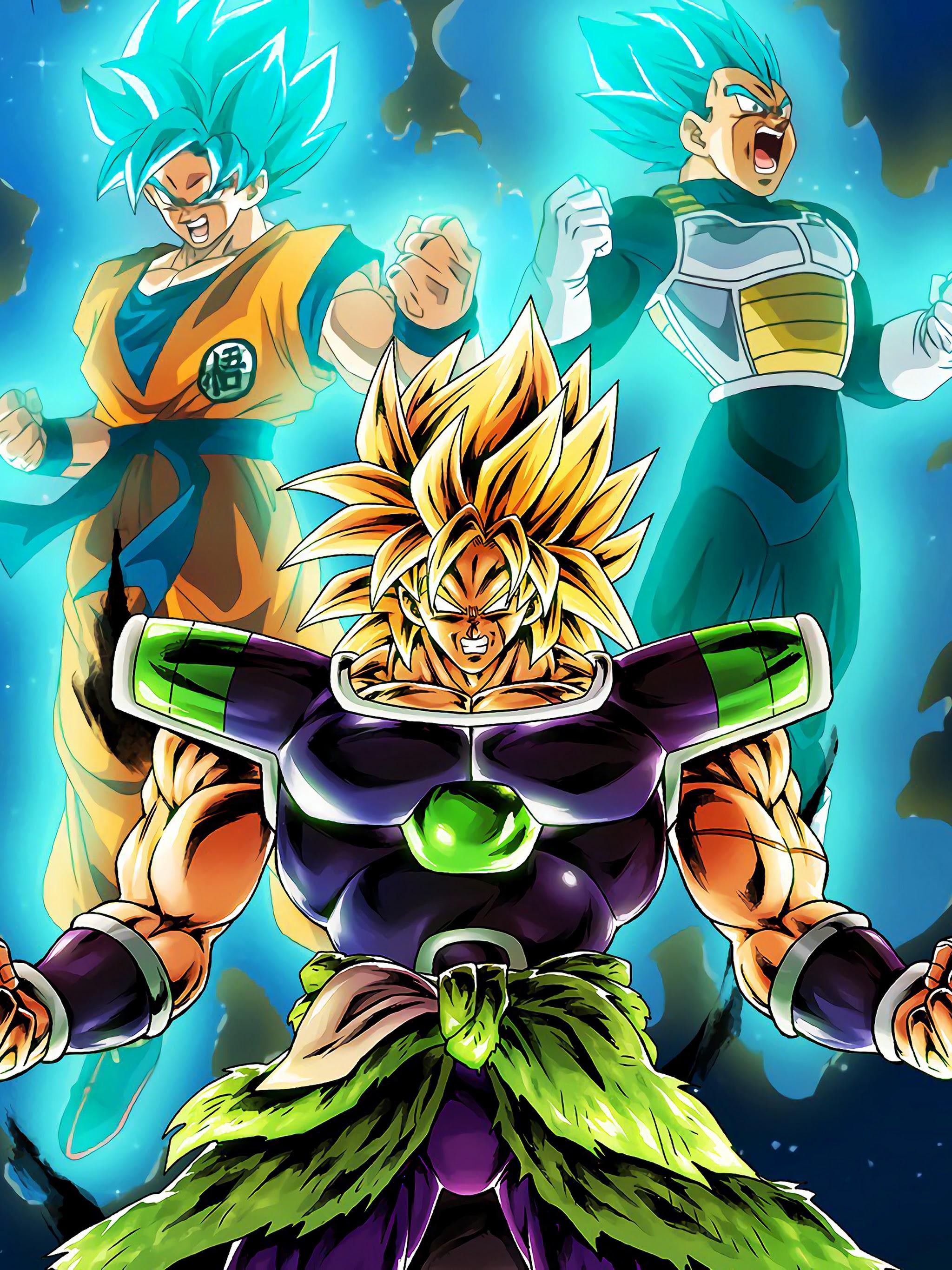 2048x2732 Broly Vegeta Goku Dragon Ball Super: Broly 4K Wallpaper