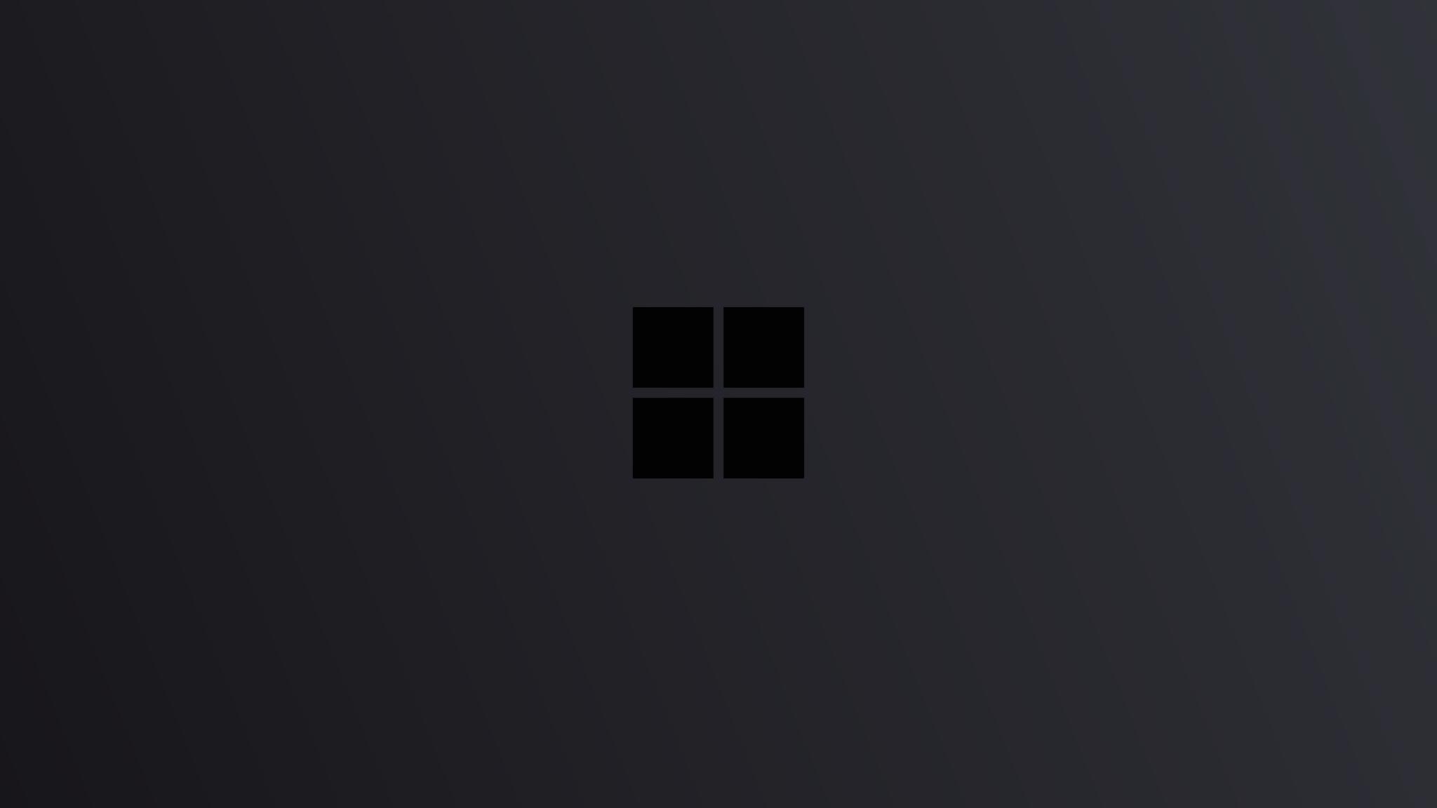 2048x1152 Windows 10 Logo Minimal Dark 2048x1152 Resolution Wallpaper, HD Minimalist 4K Wallpaper, Image, Photo and Background