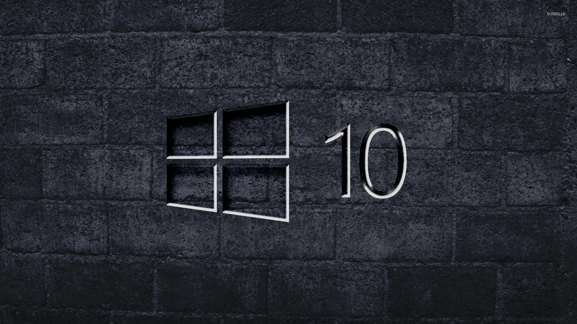 1920x1080 Windows 10 on the gray brick wall [3] wallpaper wallpaper
