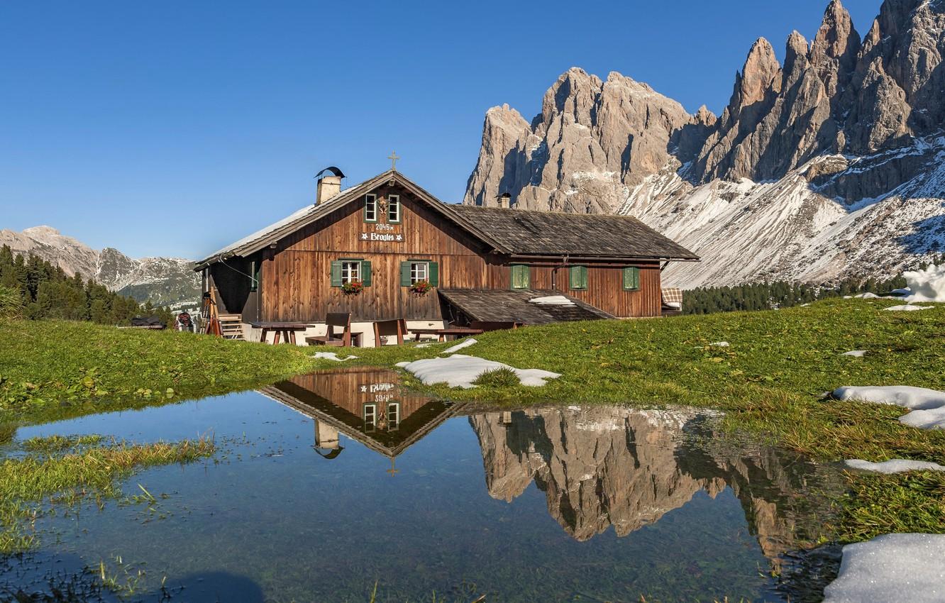 1332x850 Wallpaper Mountains, Italy, House, Italy, Trentino Alto Adige, Bolzano Image For Desktop, Section пейзажи
