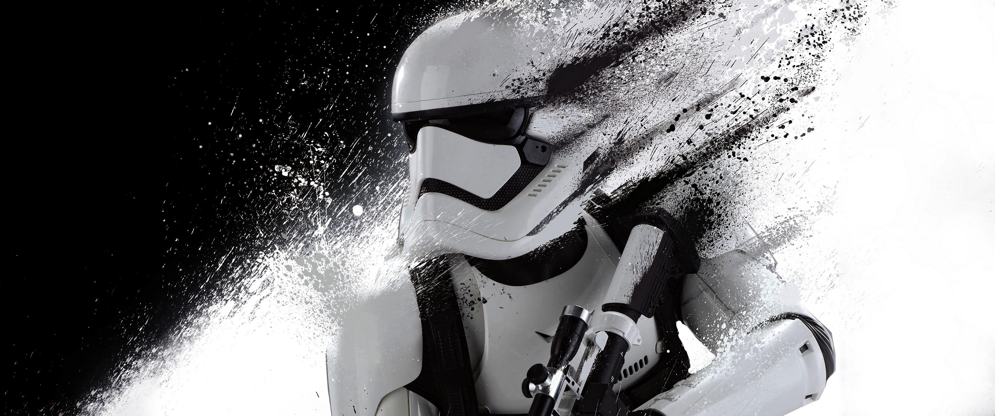 3440x1440 Star Wars, Multiple Display, Dual Monitors, Monochrome, Stormtrooper Wallpaper HD / Desktop and Mobile Background