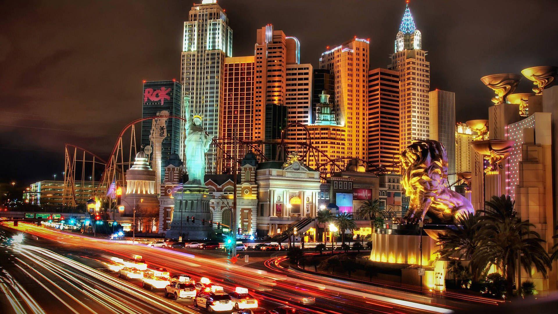 1920x1080 New york city liberty night light wallpaper