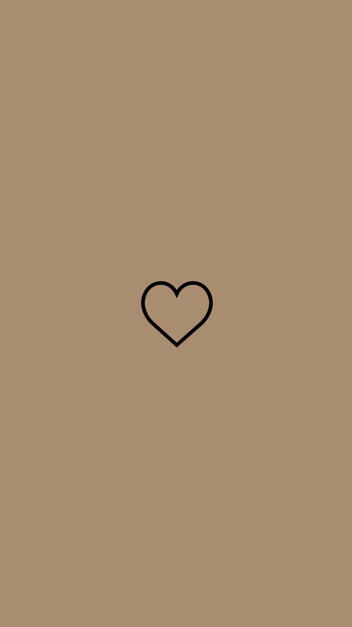 1125x2001 Brown Heart Wallpaper