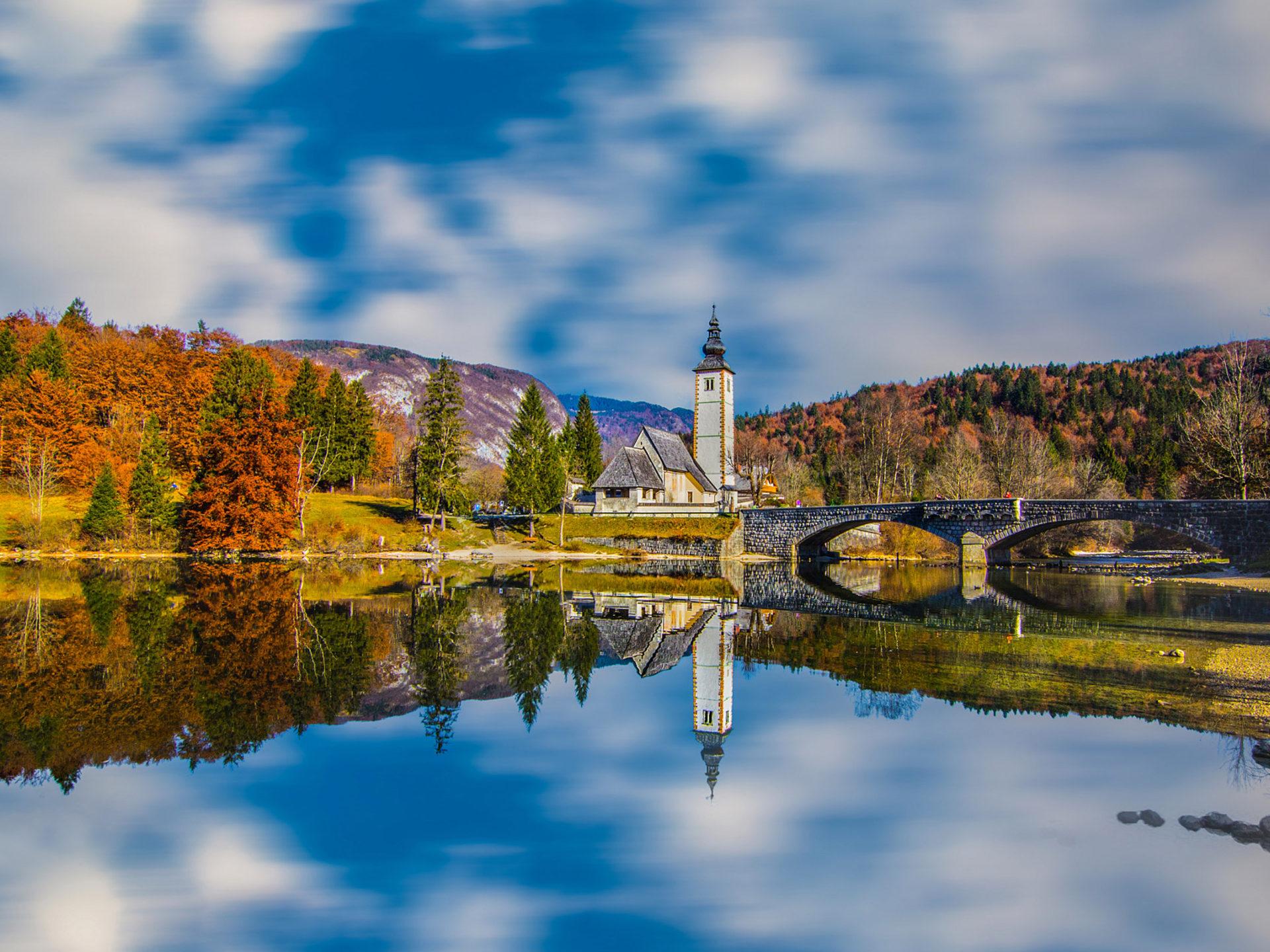 1920x1440 Lake Bohinj And The Church Of Sts. John Baptist Slovenia 4k Ultra HD Tv Wallpaper For Desktop Laptop Tablet And Mobile Phones 3840x2400 :