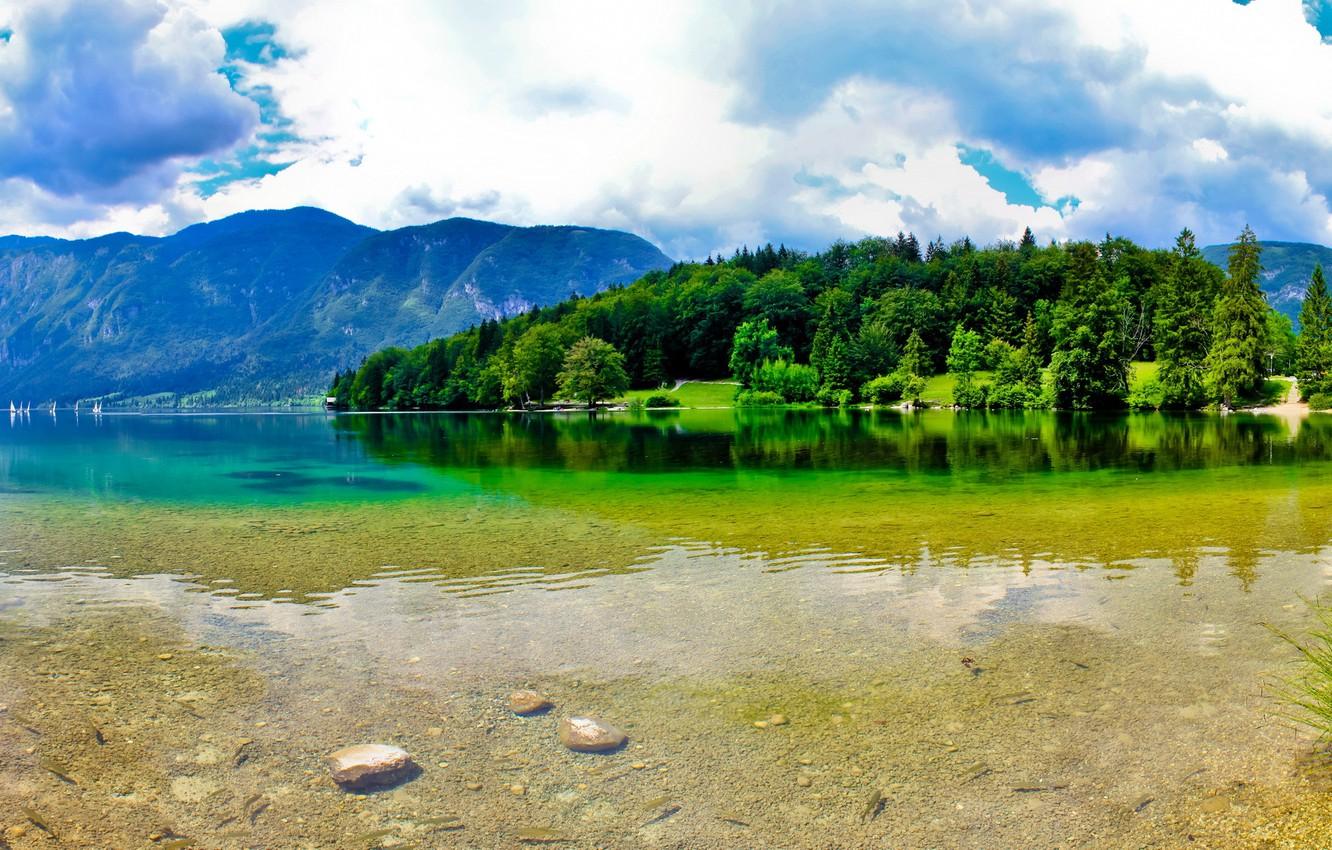1332x850 Wallpaper summer, mountains, nature, river, Slovenia image for desktop, section пейзажи