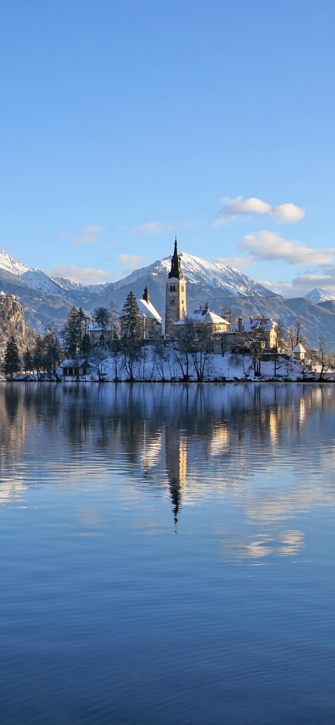 1125x2436 Slovenia Lakes Alps Snow iPhone XS, iPhone iPhone X HD 4k Wallpaper, Image, Background, Photo and Picture