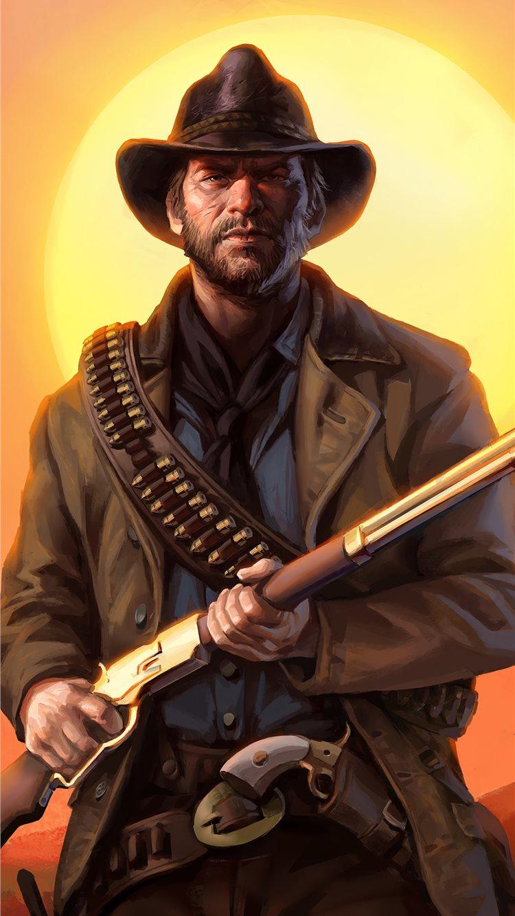 750x1334 red dead redemption art iPhone 8 Wallpaper Free Download