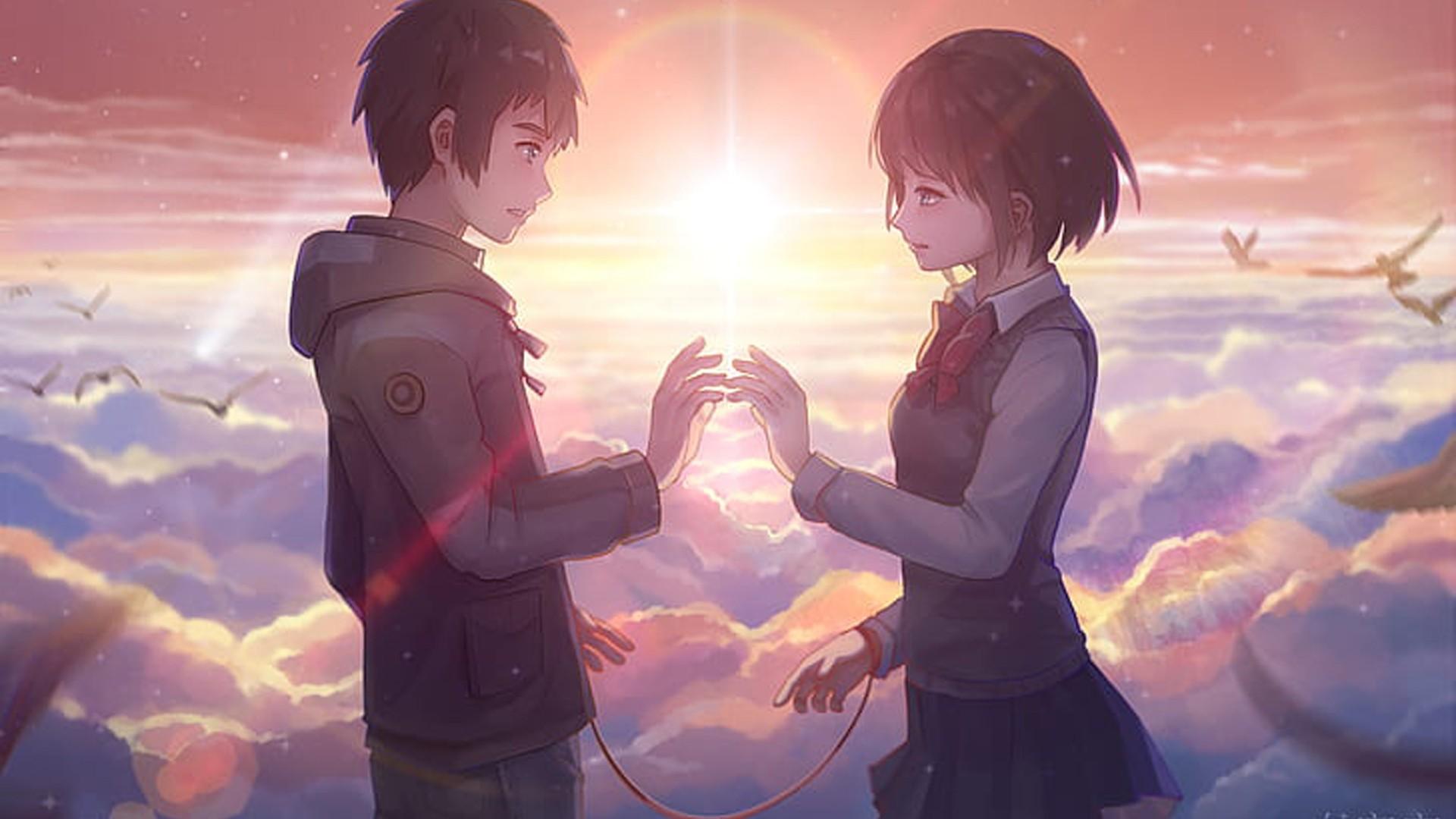1920x1080 Anime Boy Girl Couple Silhouette Background HD Anime Couple Wallpaper