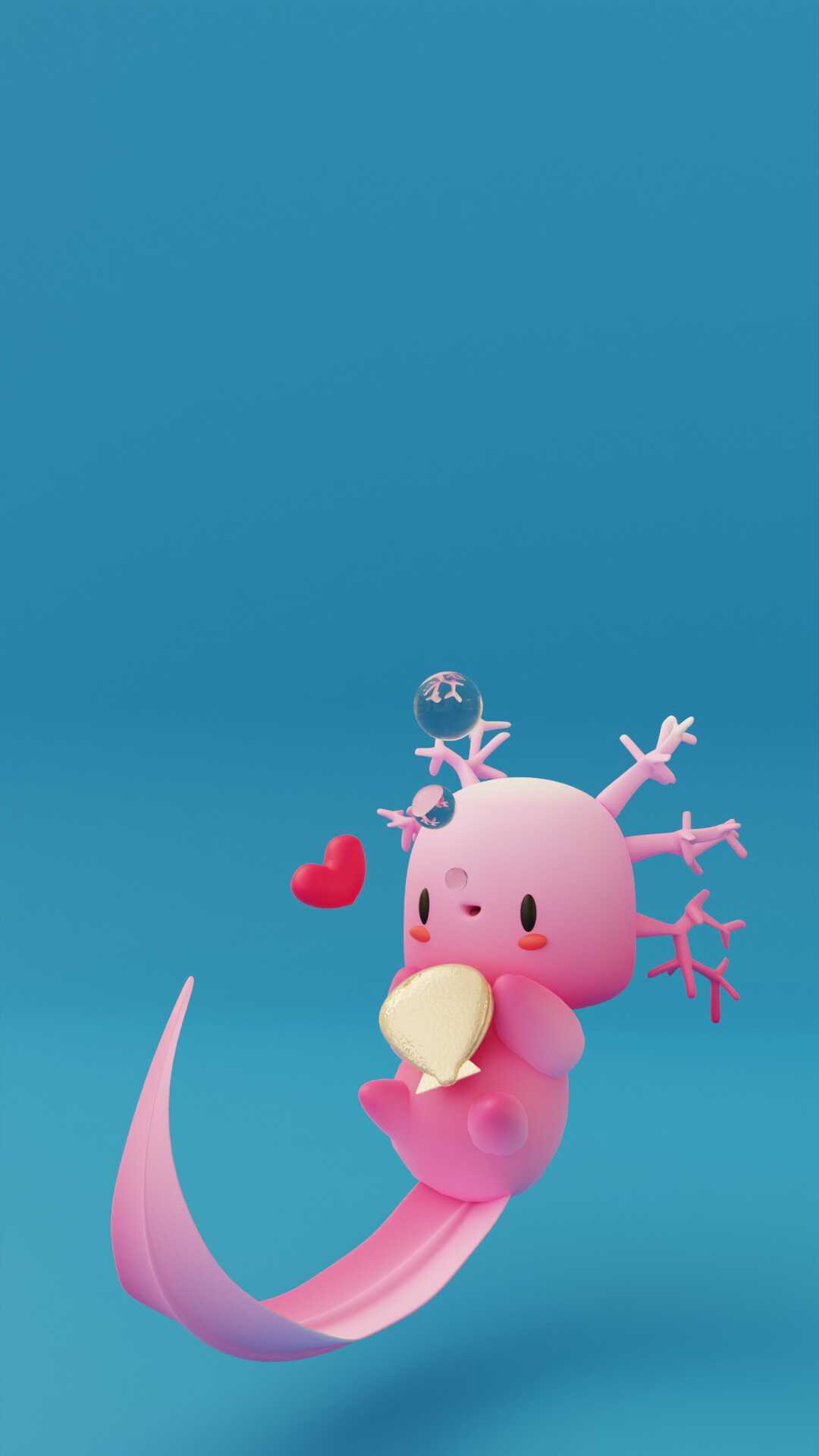 1080x1920 Cute Axolotl
