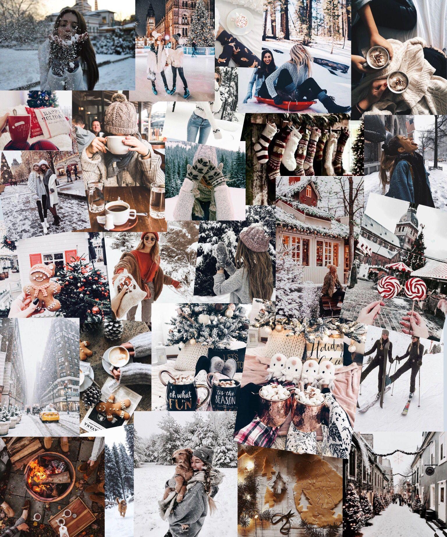 Winter Aesthetic Collage Wallpapers - Top Free Winter Aesthetic Collage ...