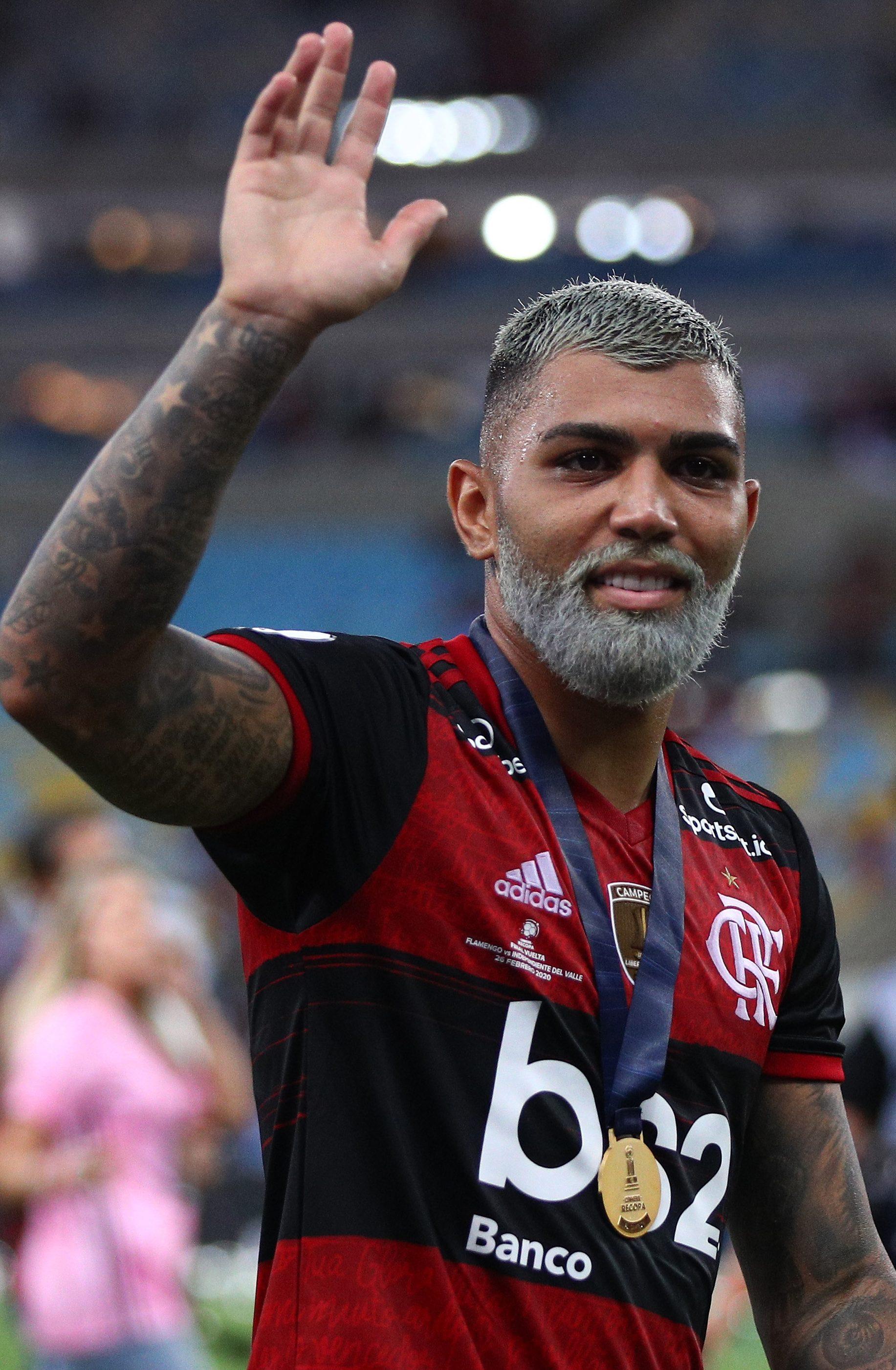 1833x2803 Brazil star Gabigol looks 20 years older after dying his beard GREY for Flamengo's South American Super Cup win