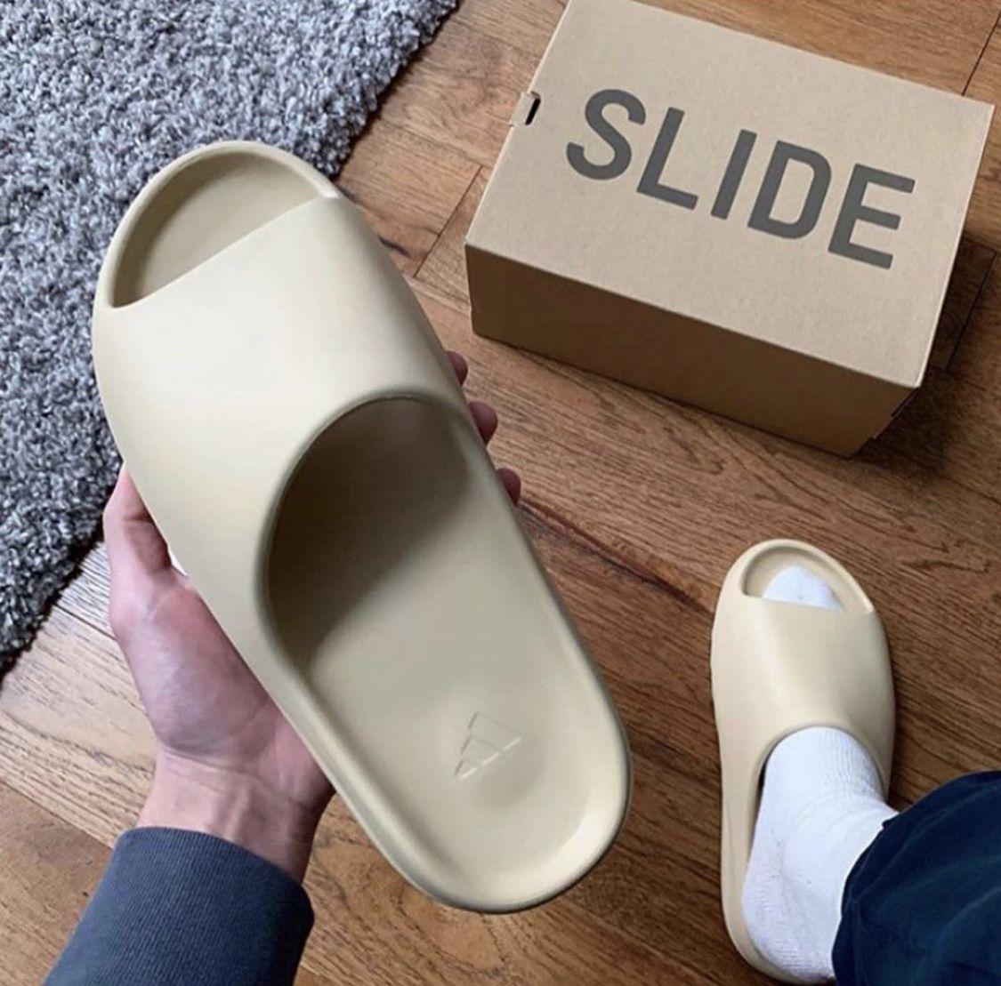 bone yeezy slides outfit