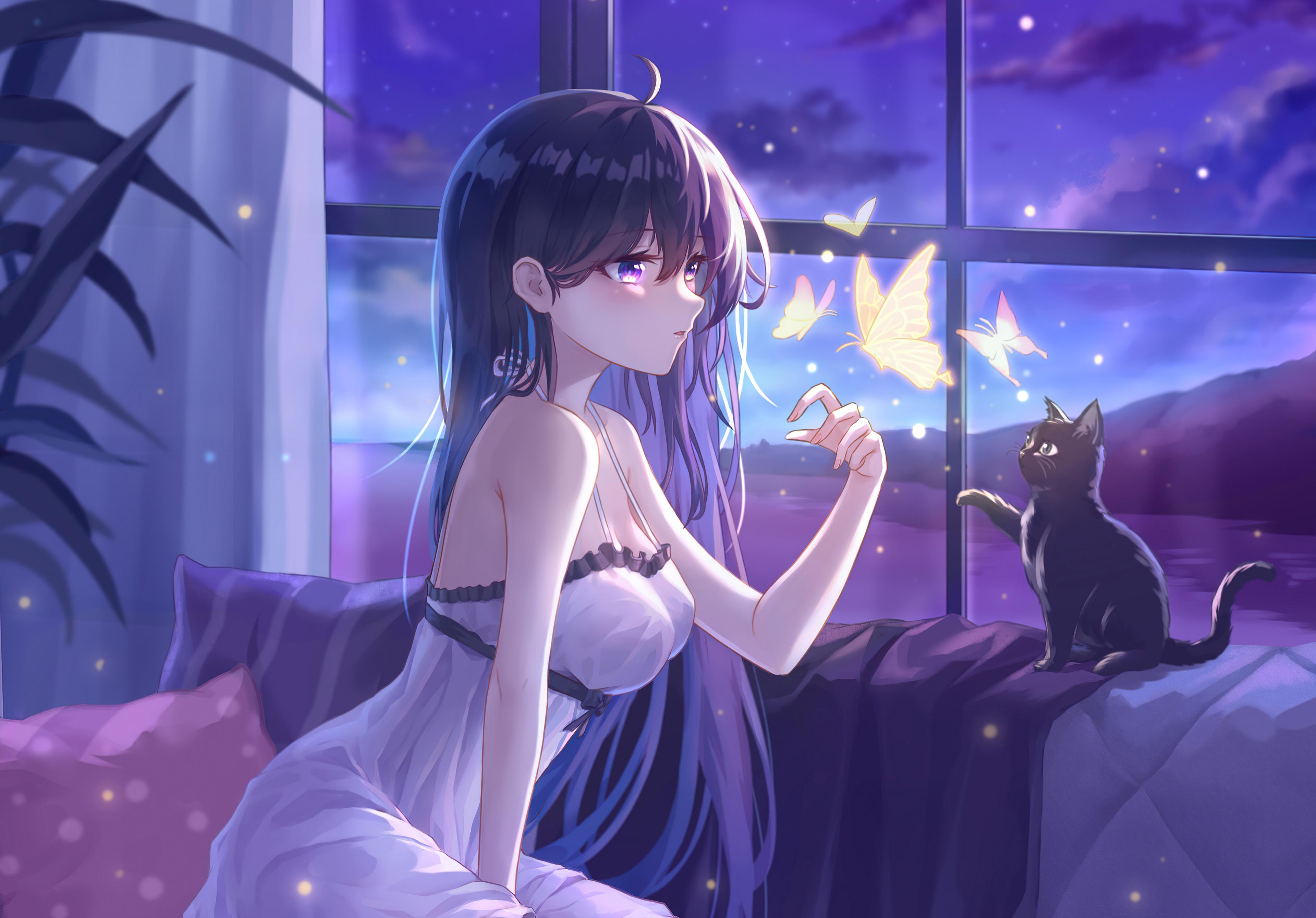3840x2679 Anime Girl With Cats 4k Wallpaper, HD Anime Wallpaper, 4k Wallpaper, Image, Background, Photos and Picture