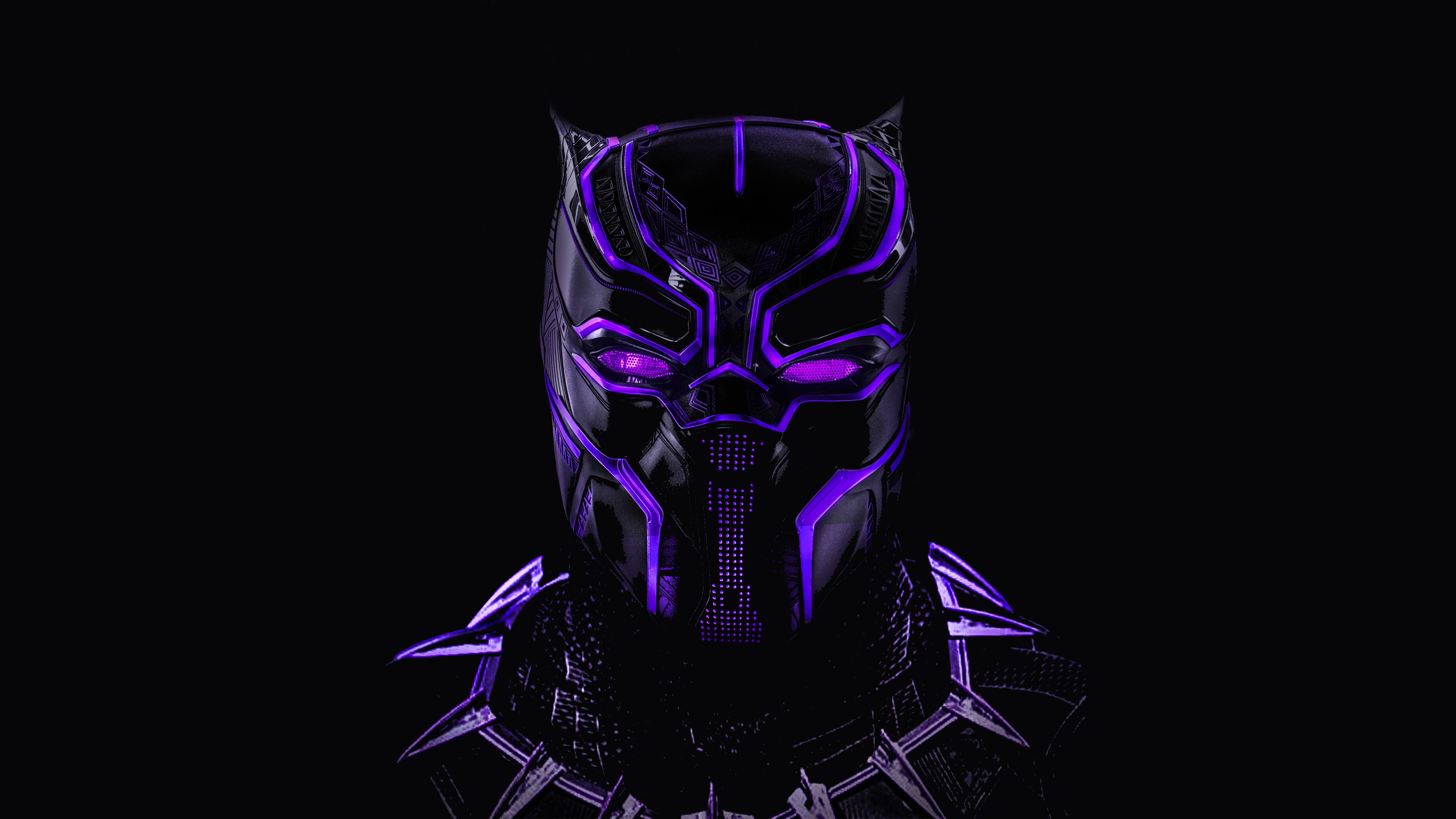 5120x2880 Black Panther Neon Artwork 5K Wallpaper