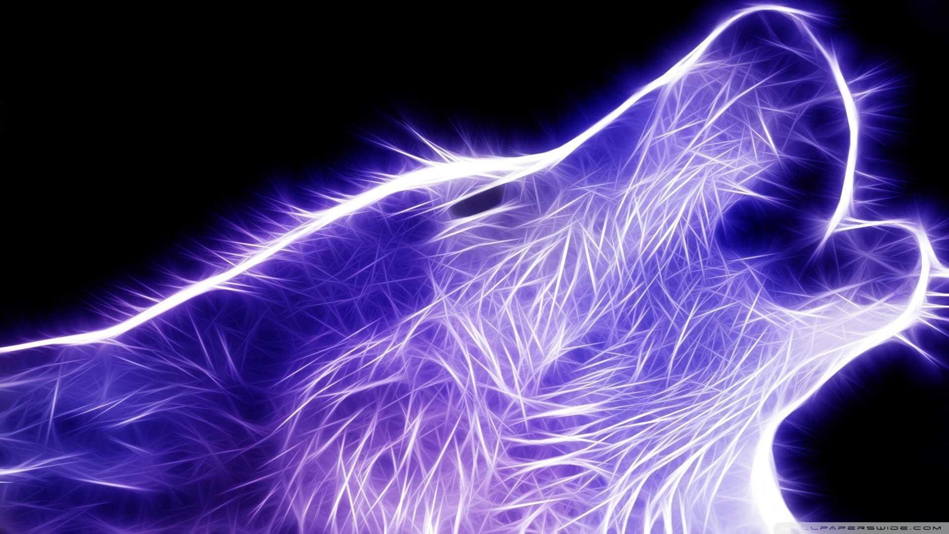 1920x1080 Neon Wolf Wallpaper