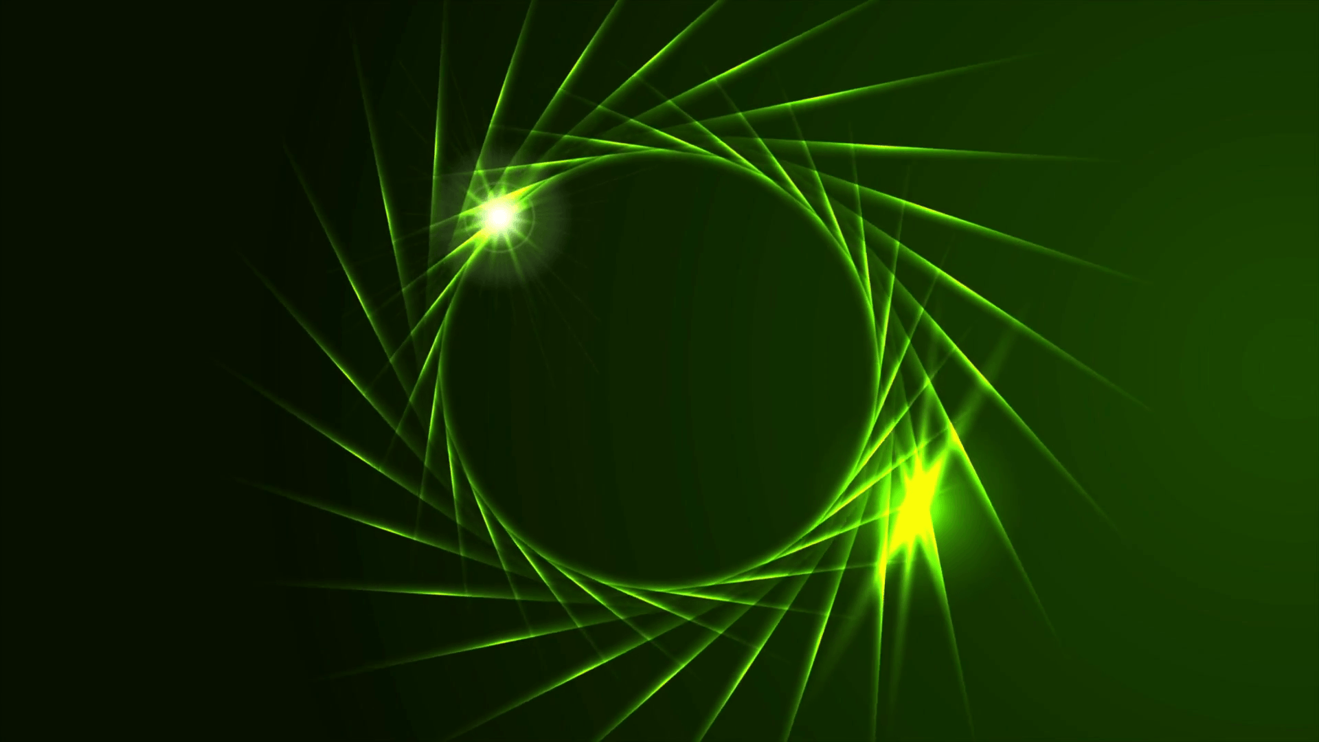 1920x1080 Dark green neon glowing effect rings logo motion background. Video