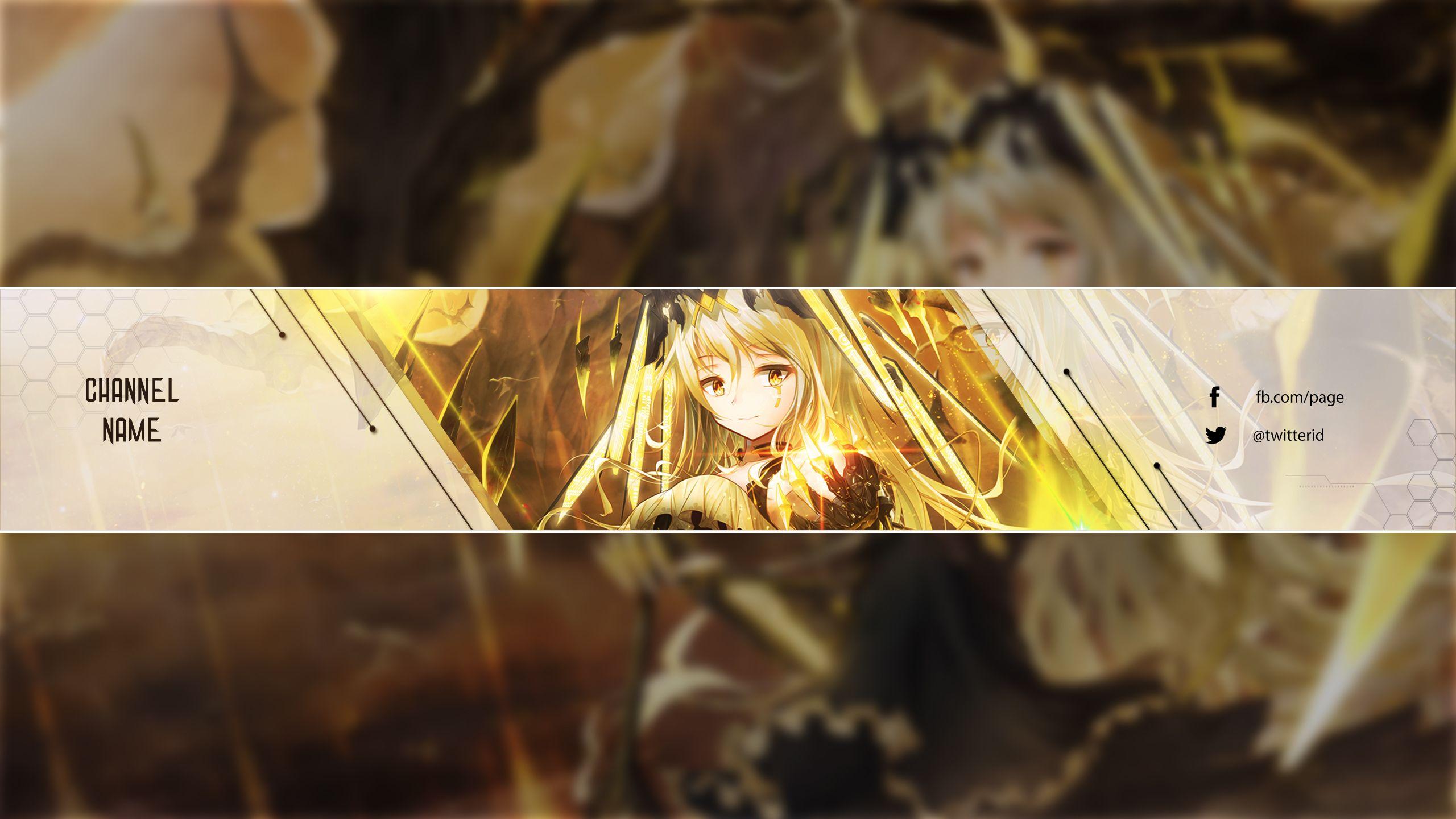 2560x1440 Gold Anime youtube Header. Youtube banners, Animated banners, Youtube channel art