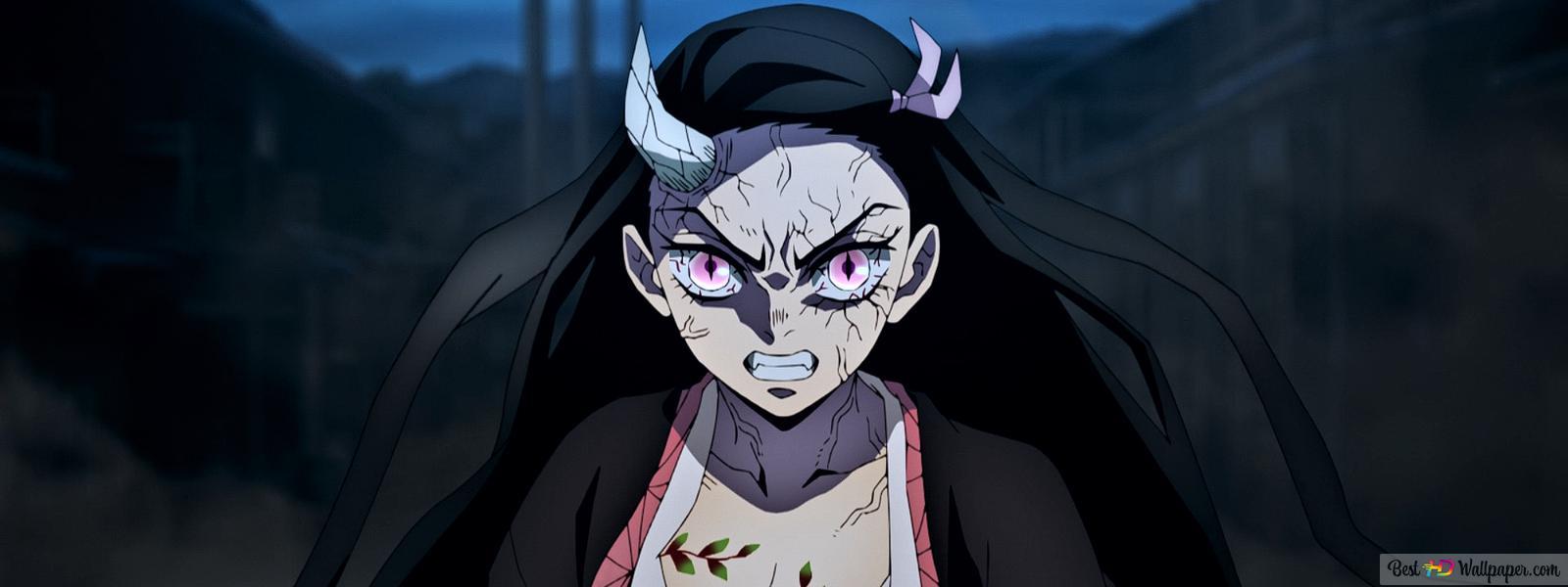 1600x600 Demon slayer nezuko kamado demon form HD wallpaper download