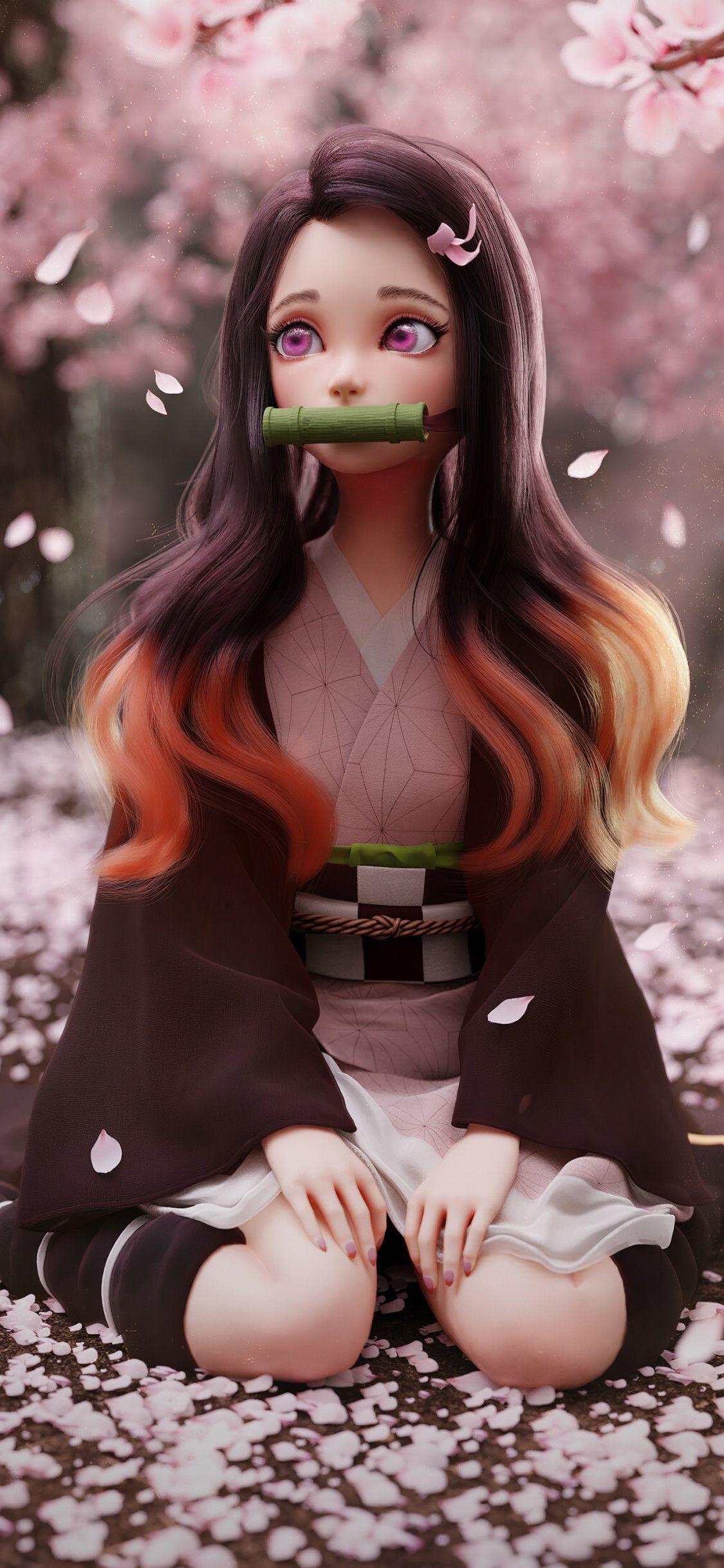 1125x2436 iPhone X Nezuko Wallpaper