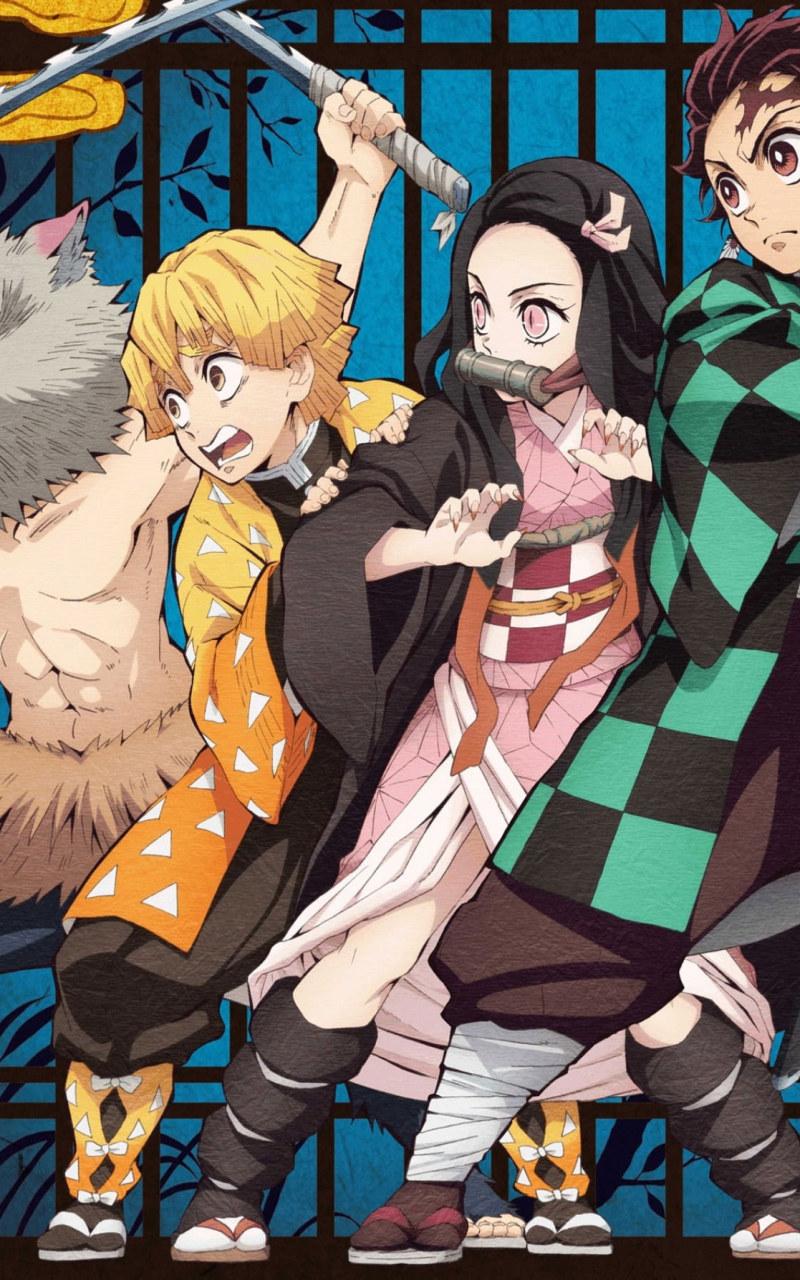 800x1280 Kimetsu No Yaiba Wallpaper, Anime, Demon Slayer, Inosuke Hashibira, Nezuko Kamado • Wallpaper For You