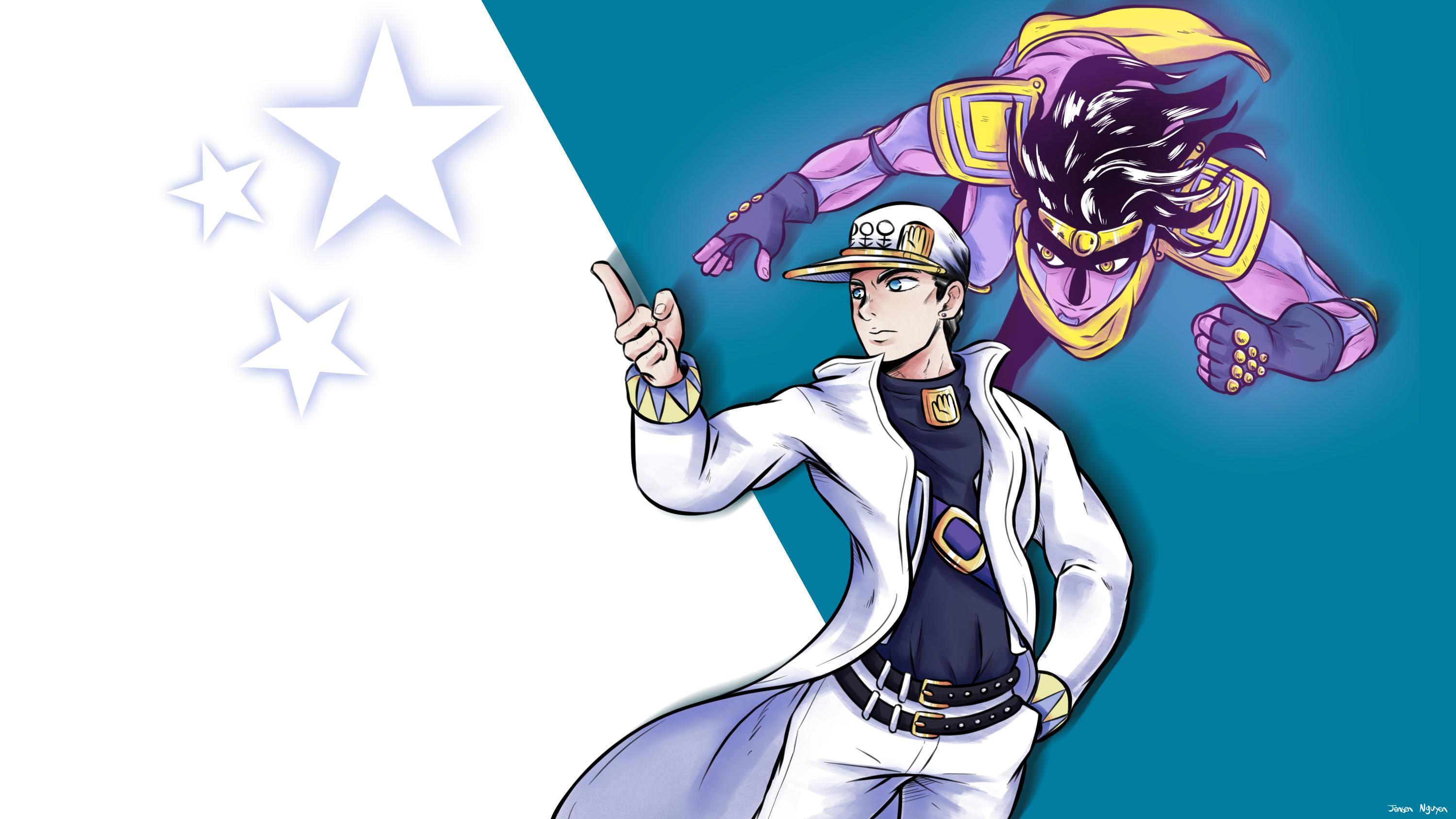 3000x1688 تويتر \ 4BitsComic  على تويتر: Finished my Jotaro and Star Platinum drawing (Wooh Boy)! Resized everything to be wallpaper size as well since I thought it looked nice ^^ Retweets and