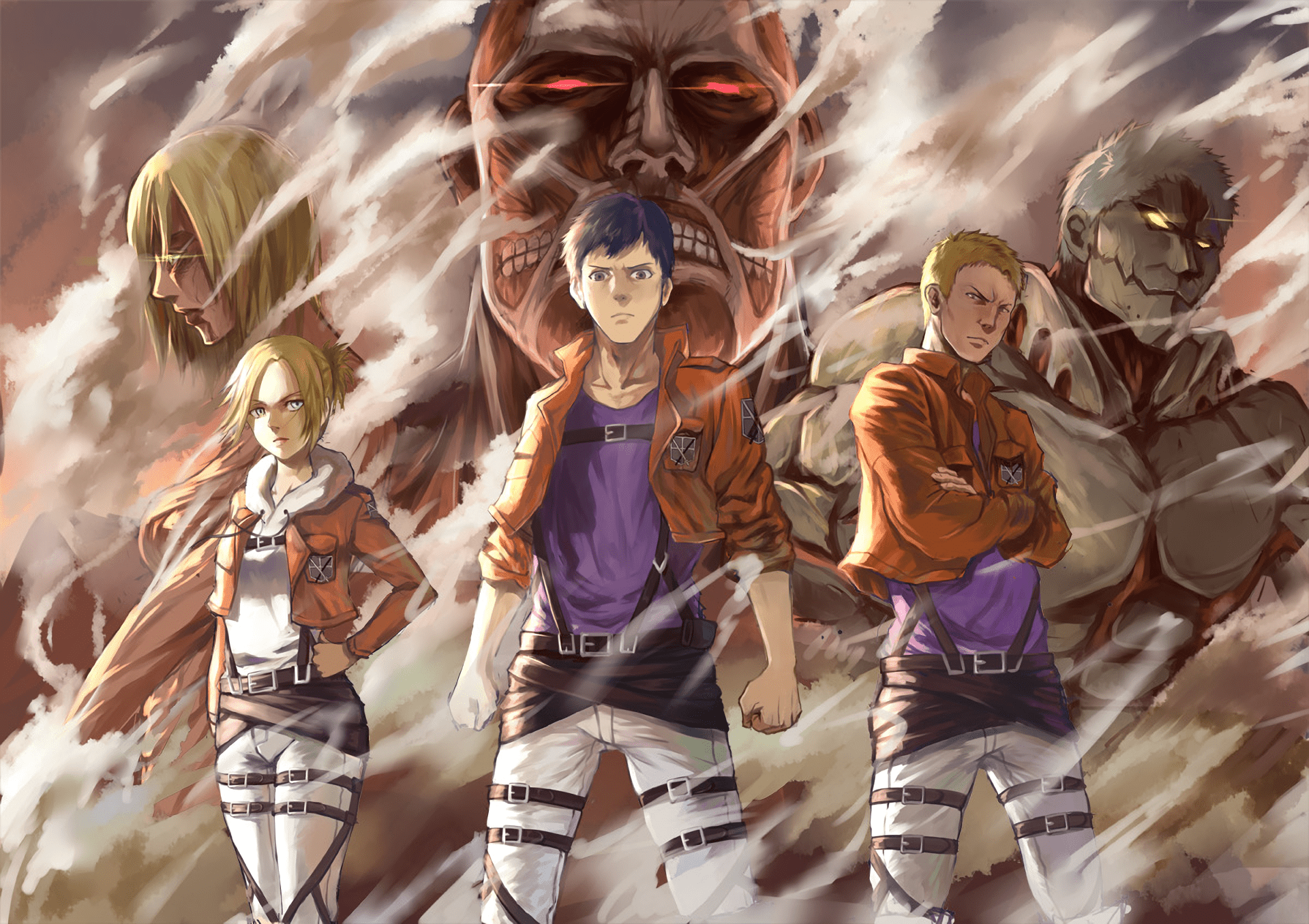 1920x1356 Reiner Braun Colossal Titan and Bertholdt Hoover HD Wallpaper