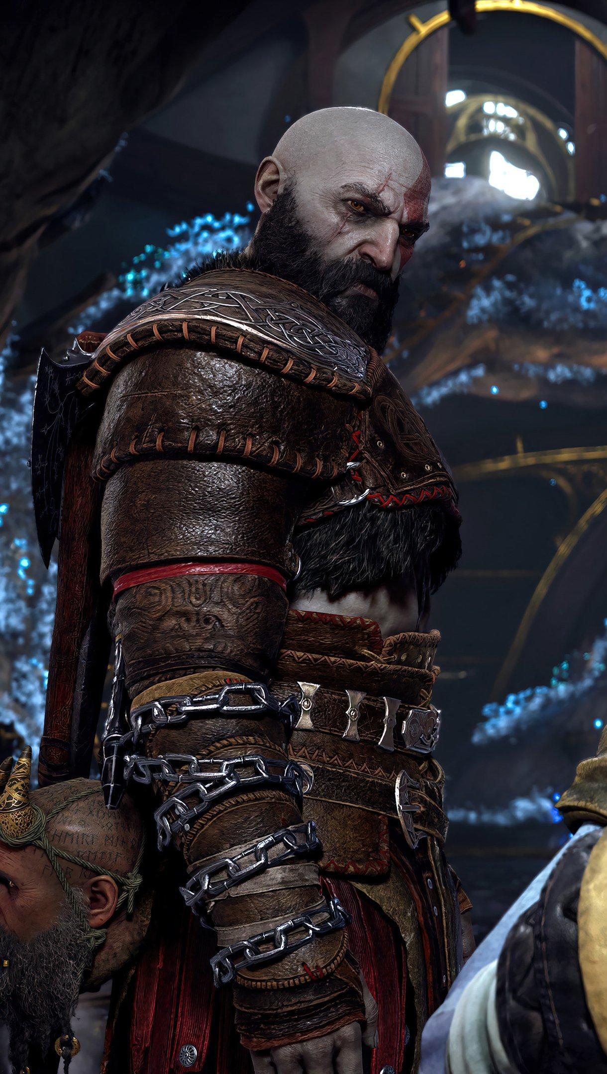 1220x2160 Ragnarok Kratos and Atreus God of War Wallpaper 4K for iPhone and Mobile Phone