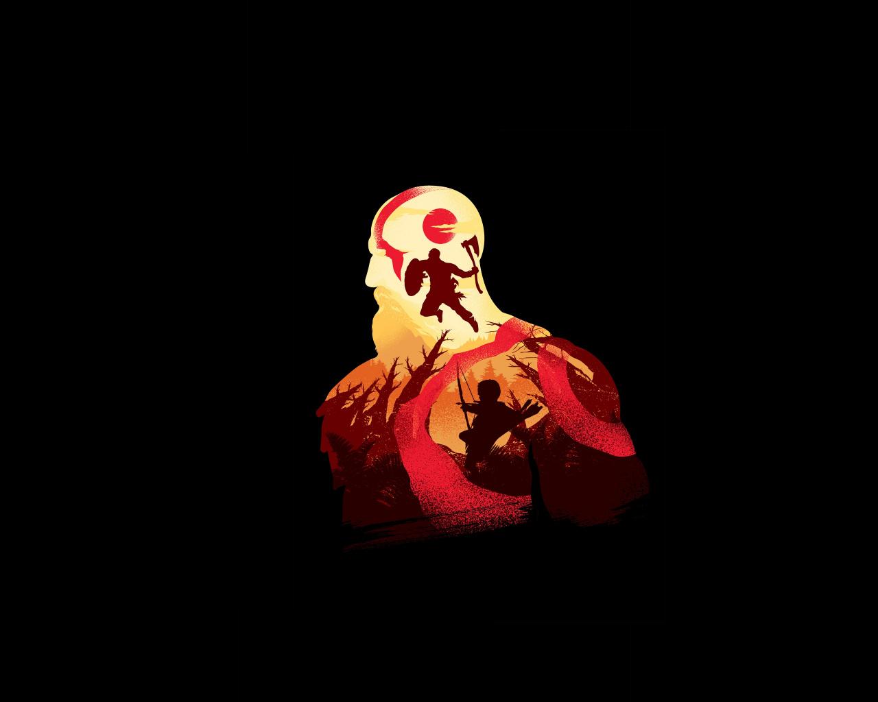 1280x1024 Download Minimal, video game, God of War, kratos wallpaper, 1280x Standard 5: Fullscreen