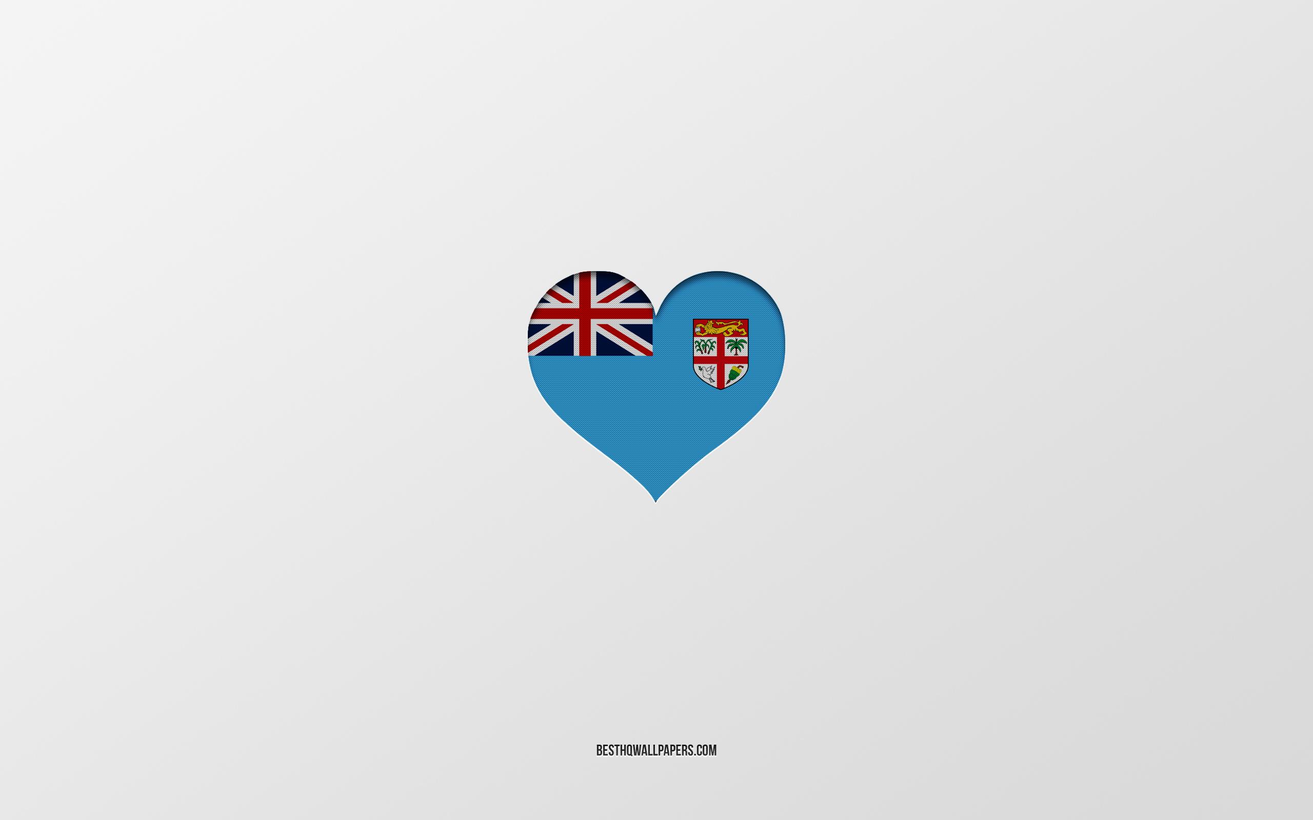 2560x1600 Download wallpaper I Love Fiji, Africa countries, Fiji, gray background, Fiji flag heart, favorite country, Love Fiji for desktop with resolution 2560x1600. High Quality HD picture wallpaper