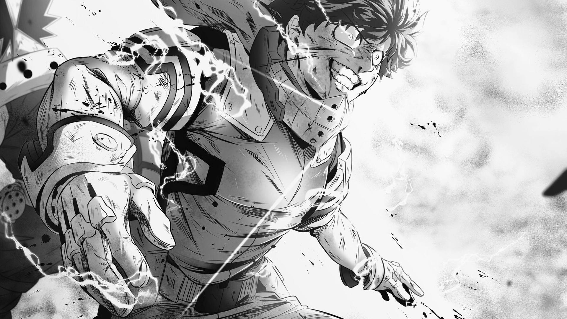 1920x1080 Black And White Izuku Midoriya HD My Hero Academia Wallpaper