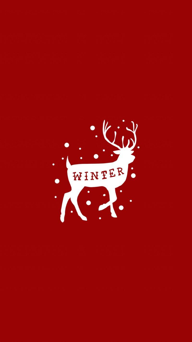 800x1419 red #winter #deer # holiday #iphone  #christmas #snow #wallpaper