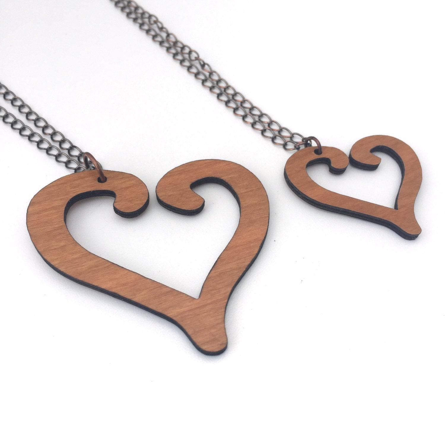 1500x1500 Wood Necklace Cherry Laser Cut Heart Necklace Colleen