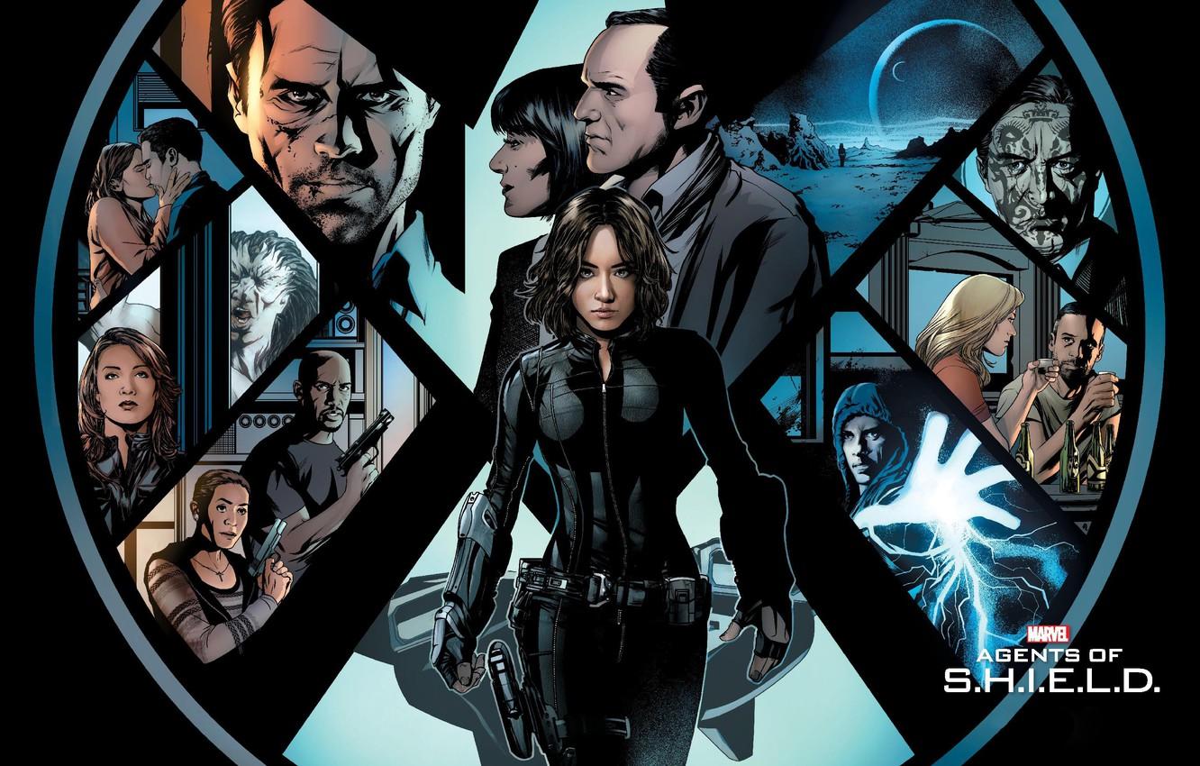 1332x850 Wallpaper logo, fantasy, art, comics, poster, film, artwork, TV series, Agents of S.H.I.E.L.D., Agents of Shield, Marvel Agents of Shield, Marvel's Agents of S.H.I.E.L.D. image for desktop, section фильмы