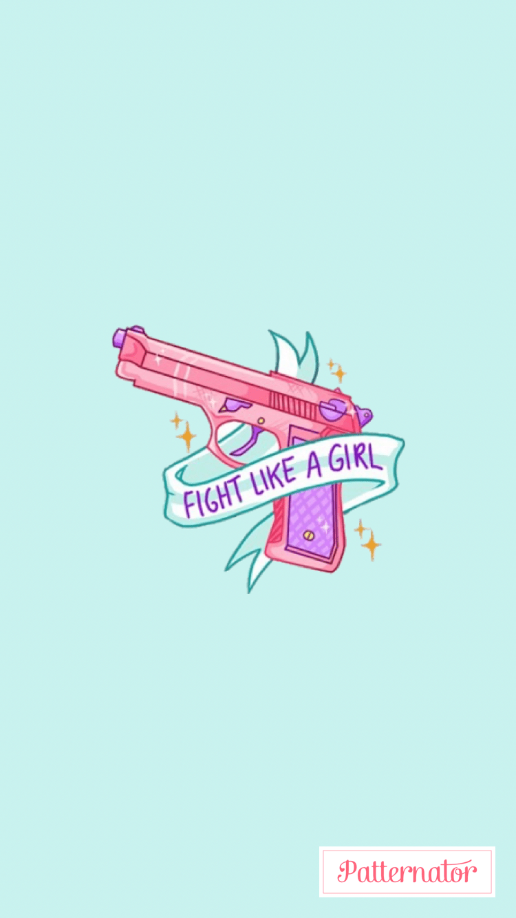 750x1334 Wallpaper fight like a girl. Fight like a girl, Aesthetic iphone wallpaper, Cute cartoon wallpaper